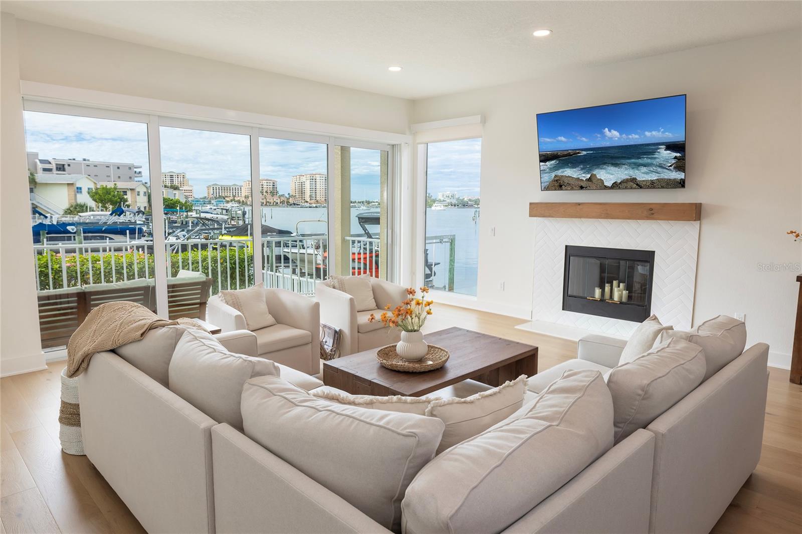 Large Living Room with Water Views