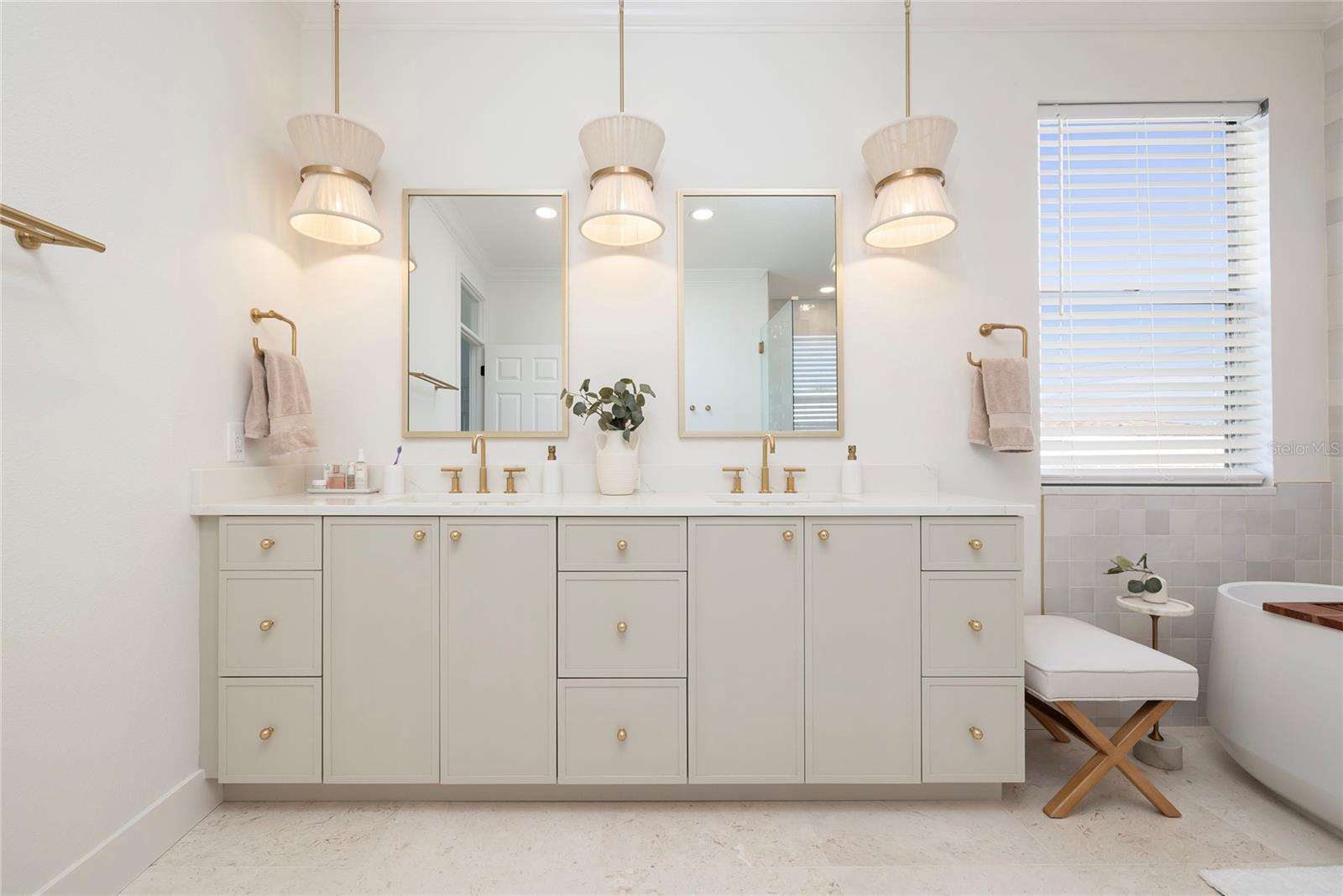 Primary Bathroom with custom cabinetry