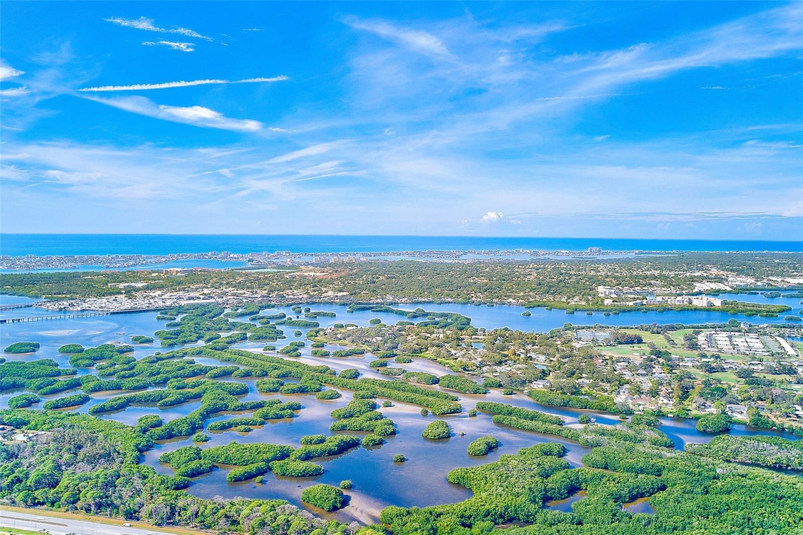 Ariel View towards Bayou and Beaches