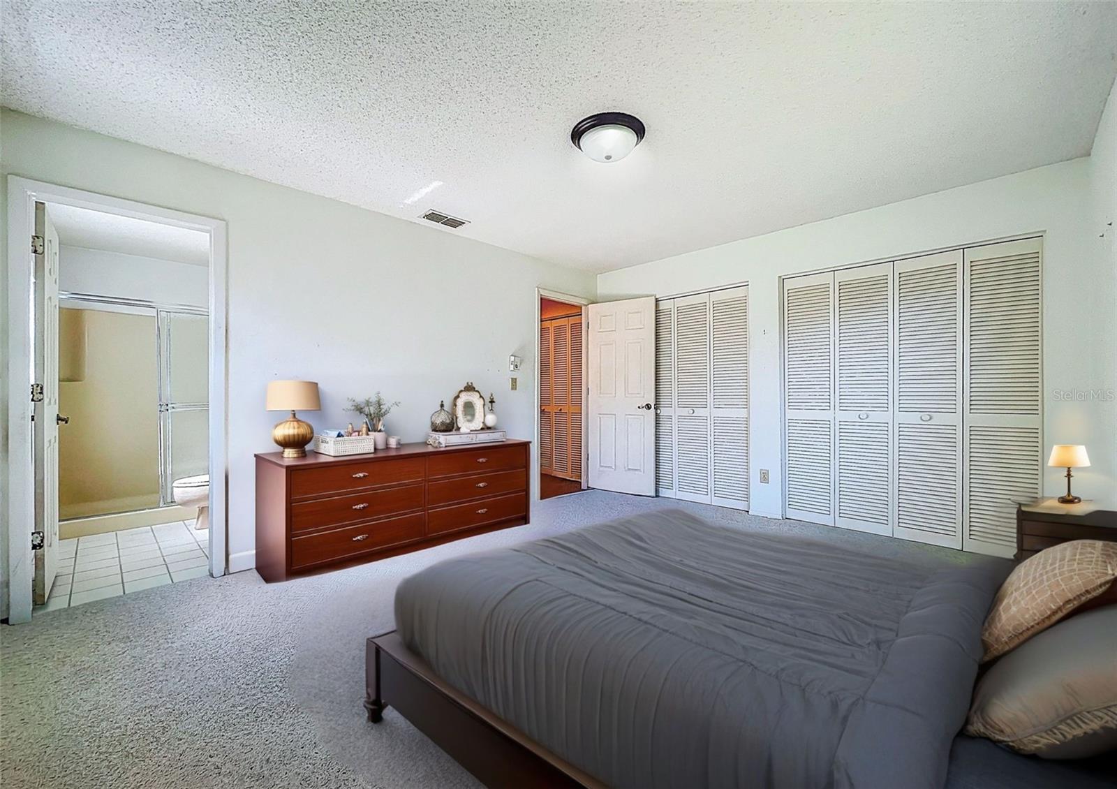 Primary bedroom with two large closets
