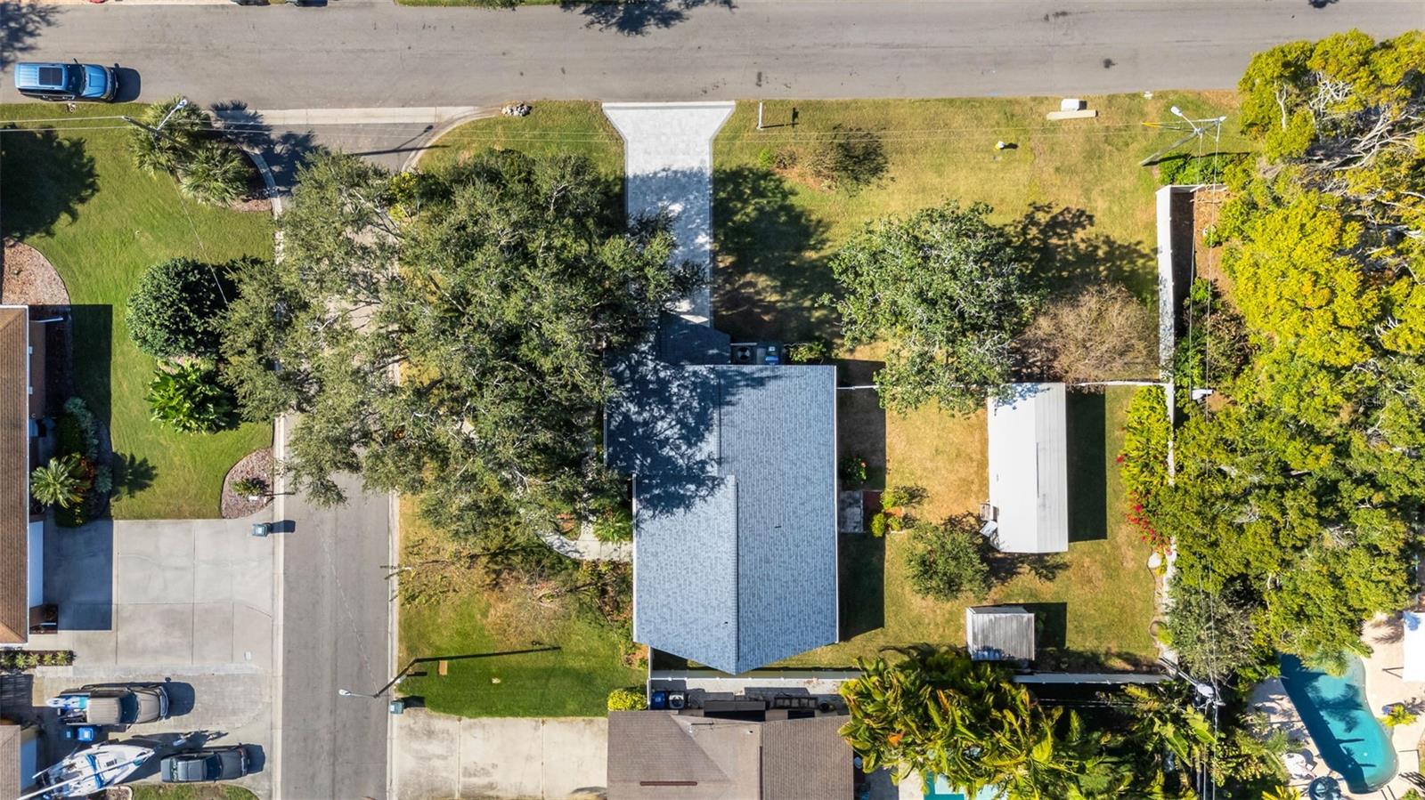 Ariel of the LOT, sheds and home