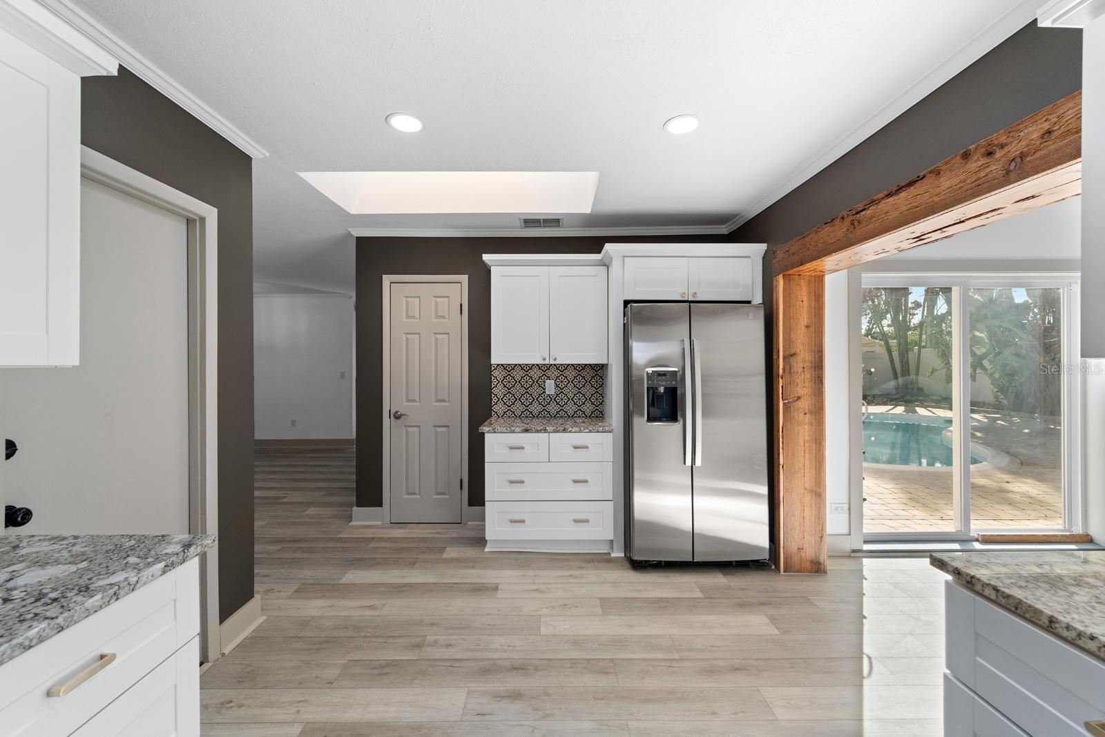 Kitchen with coffee bar and large pantry