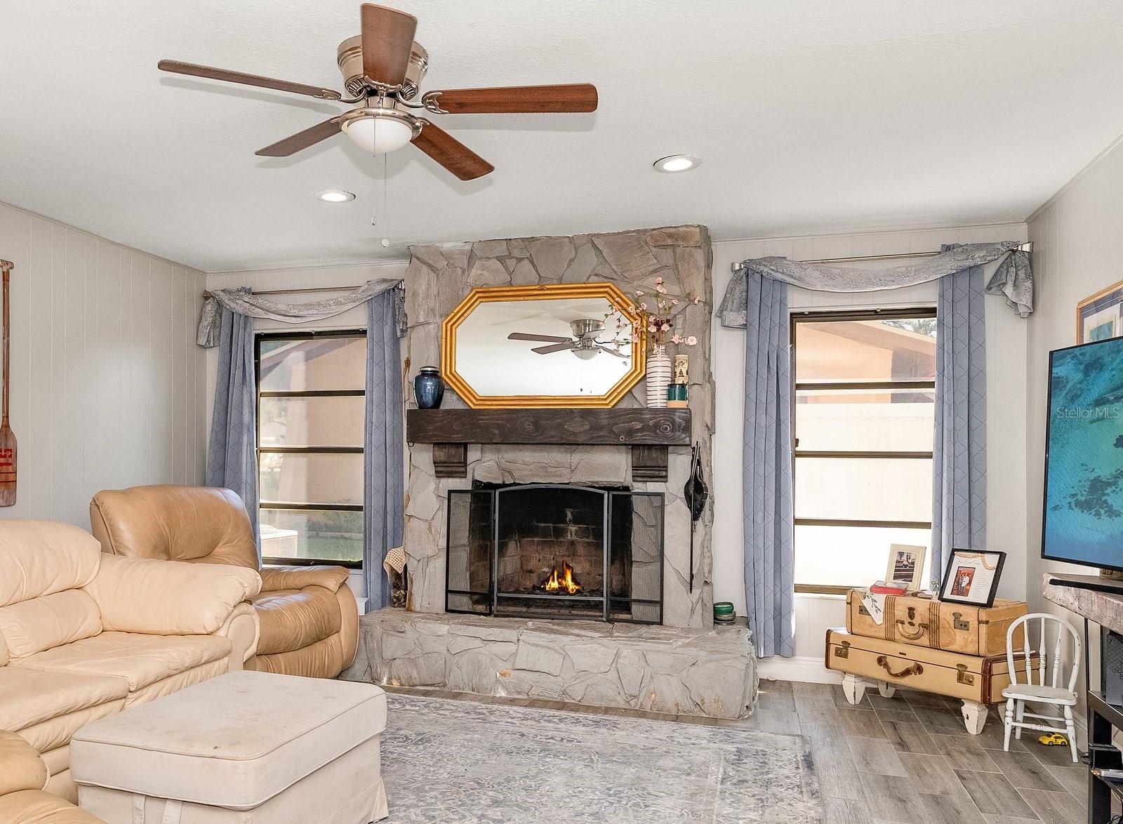 Wood-Burning Fireplace