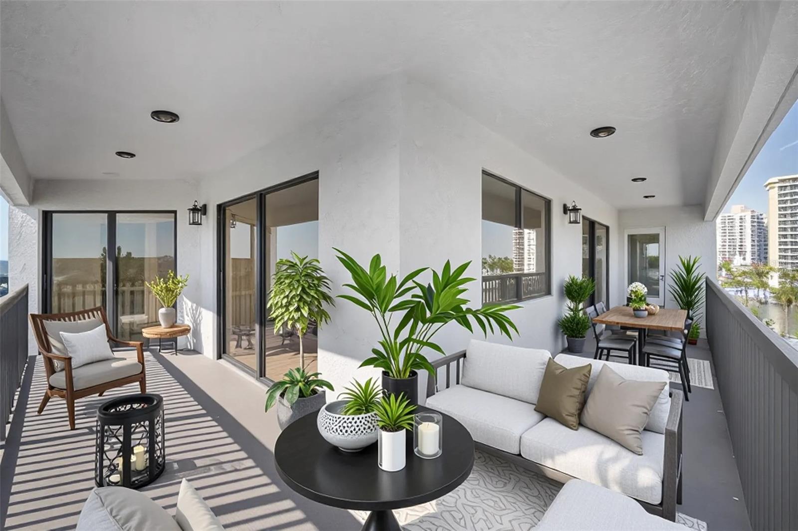 Virtually staged balcony