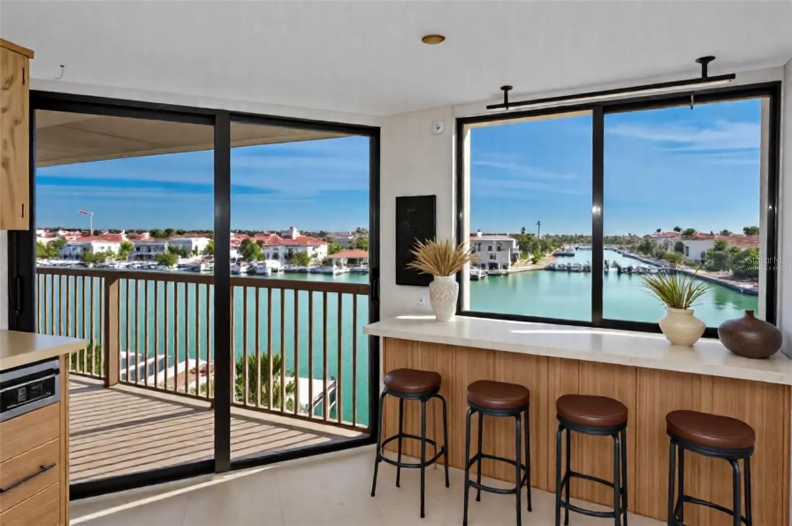 Virtually staged Kitchen and dinette area