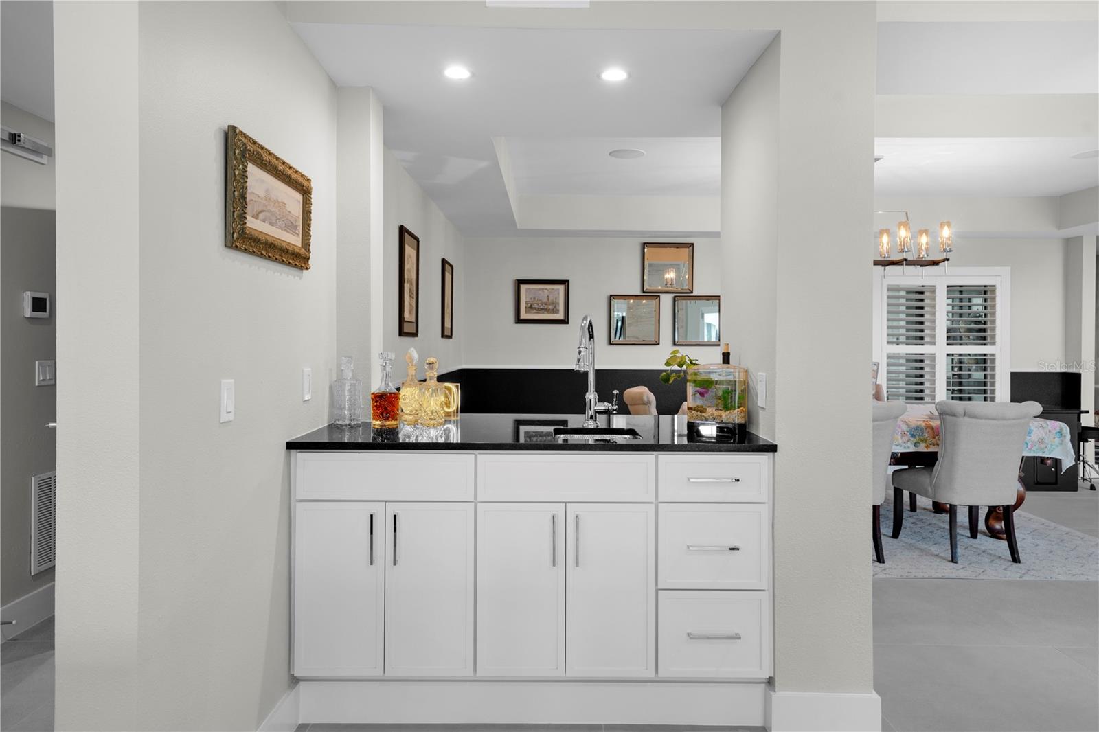 and a pass through to the dining room