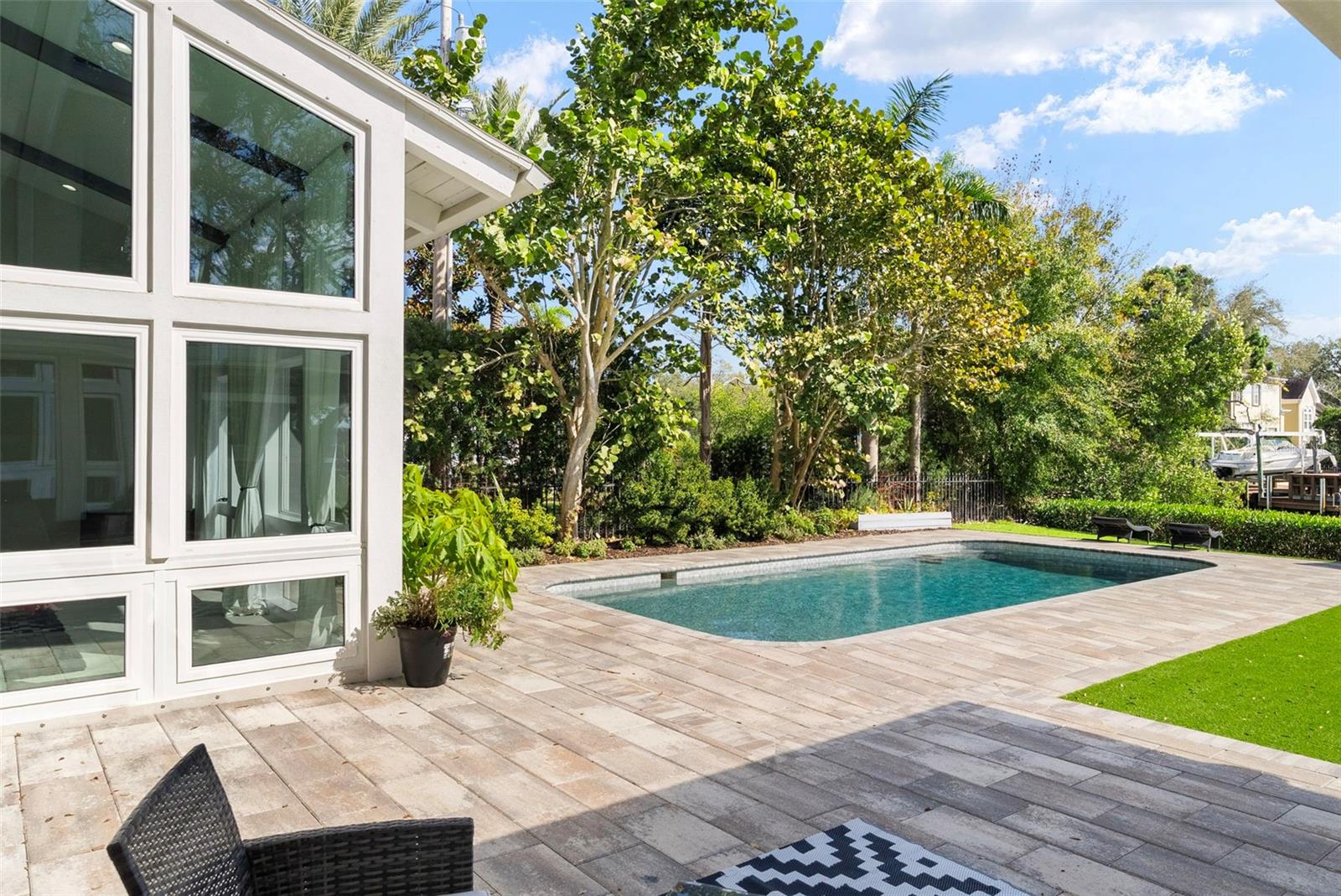 Step outside the wall of sliders to your outdoor oasis