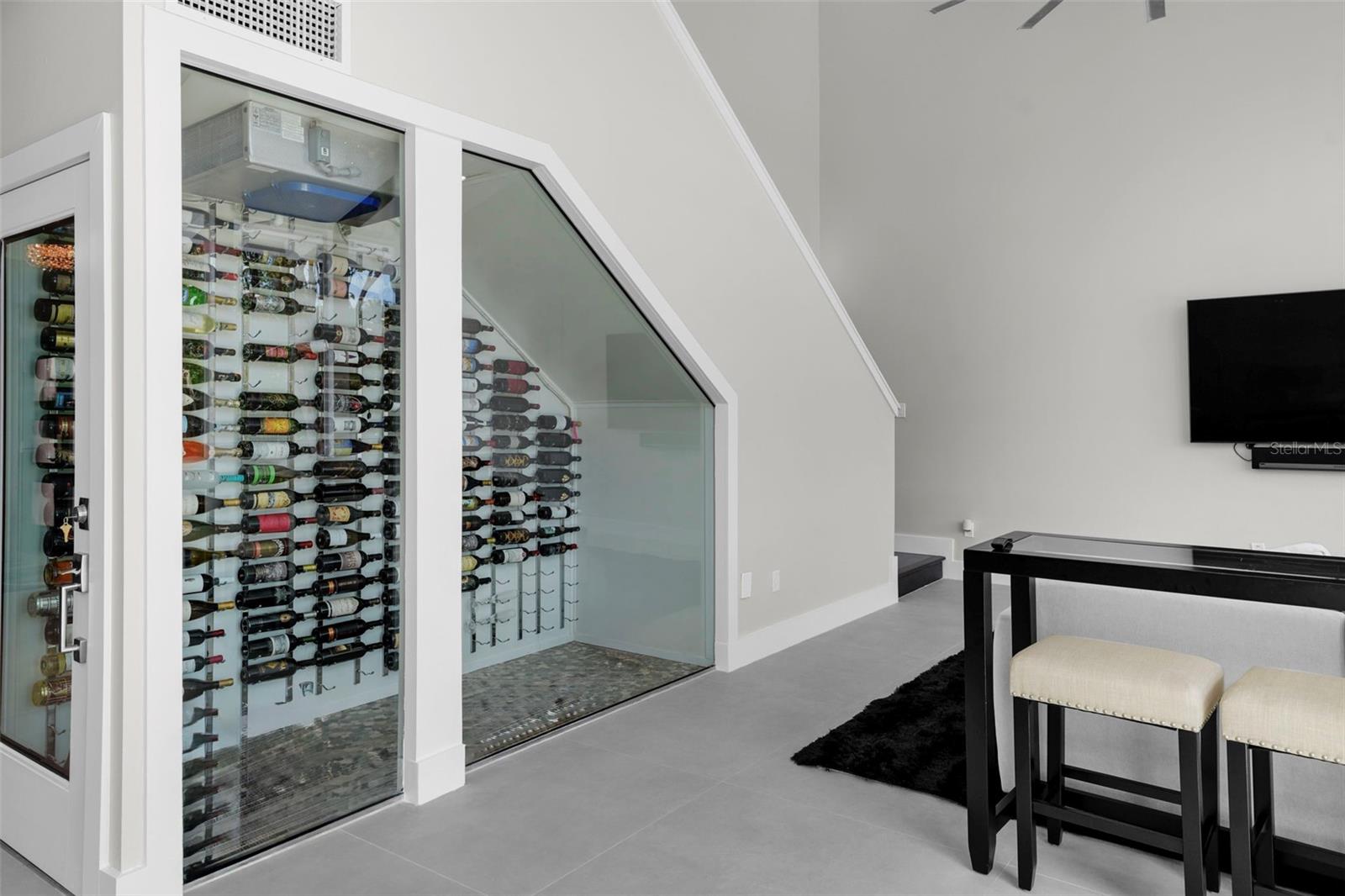 Grab your favorite bottle from your temperature controlled wine storage