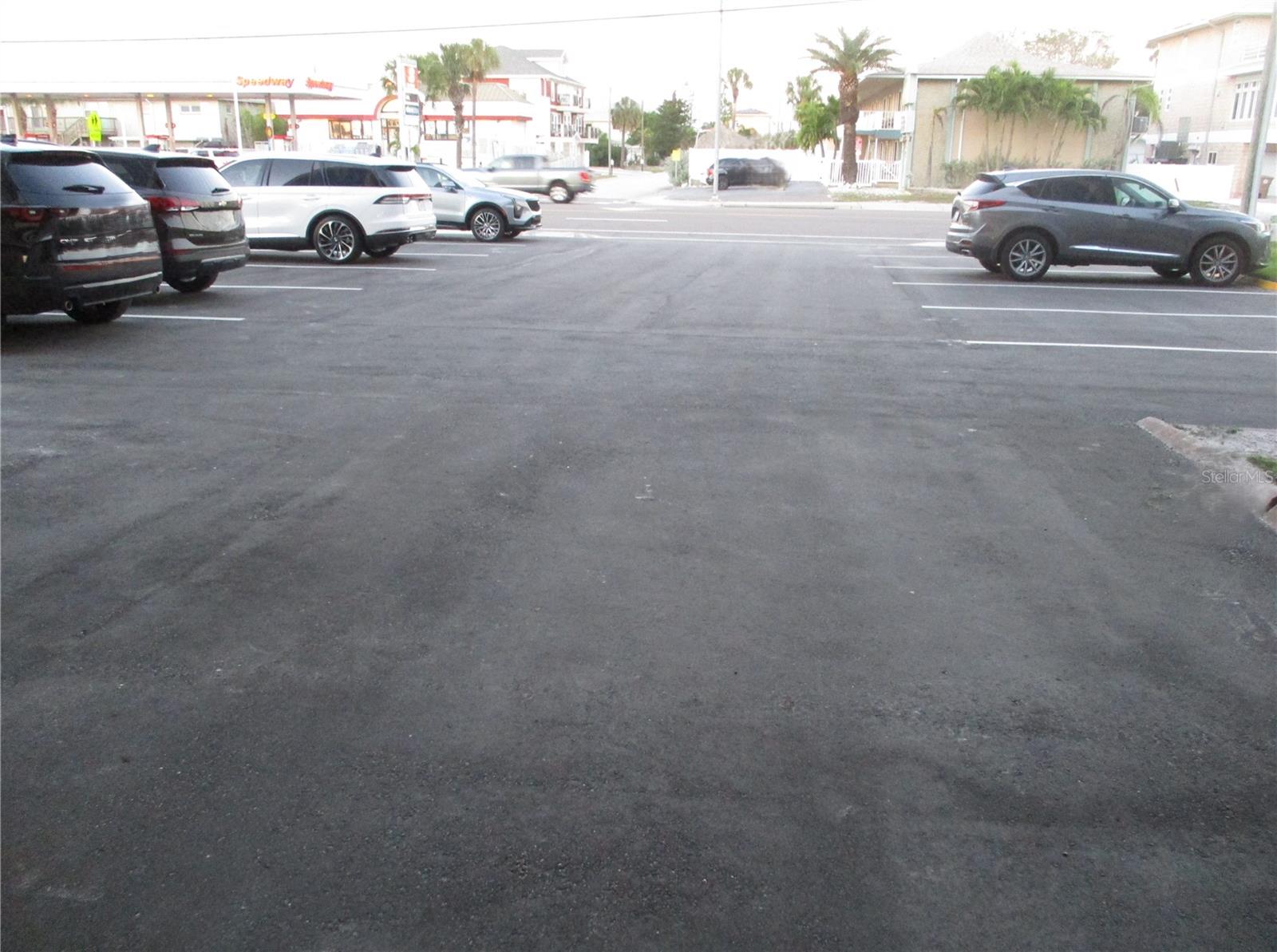 All parking areas received new asphalt.