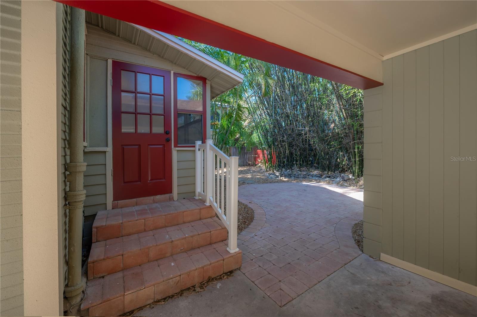 Convenient exterior access leads directly into the laundry room