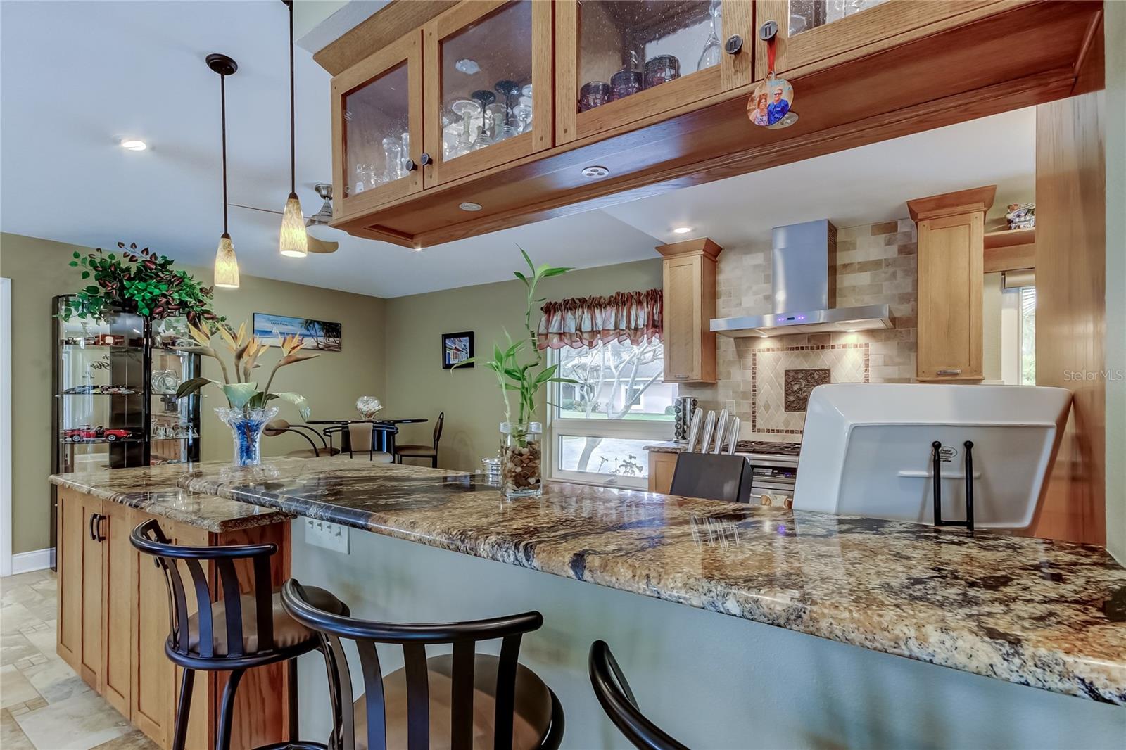 Pull up a stool while watching the chef cook in the Chef's Kitchen