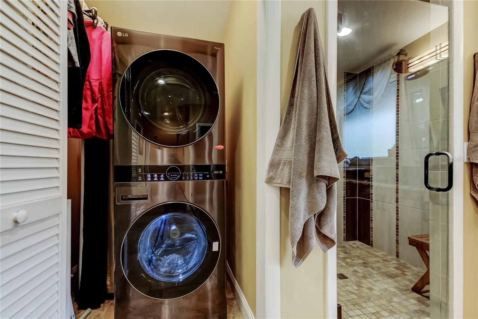 Laundry closet in the Primary Suite