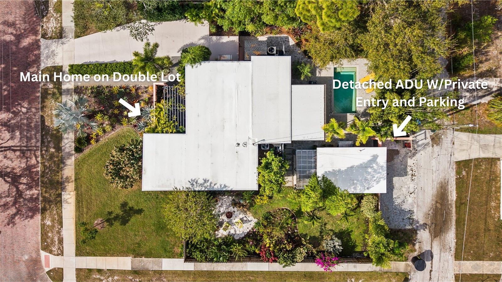 Aerial View of Double Lot