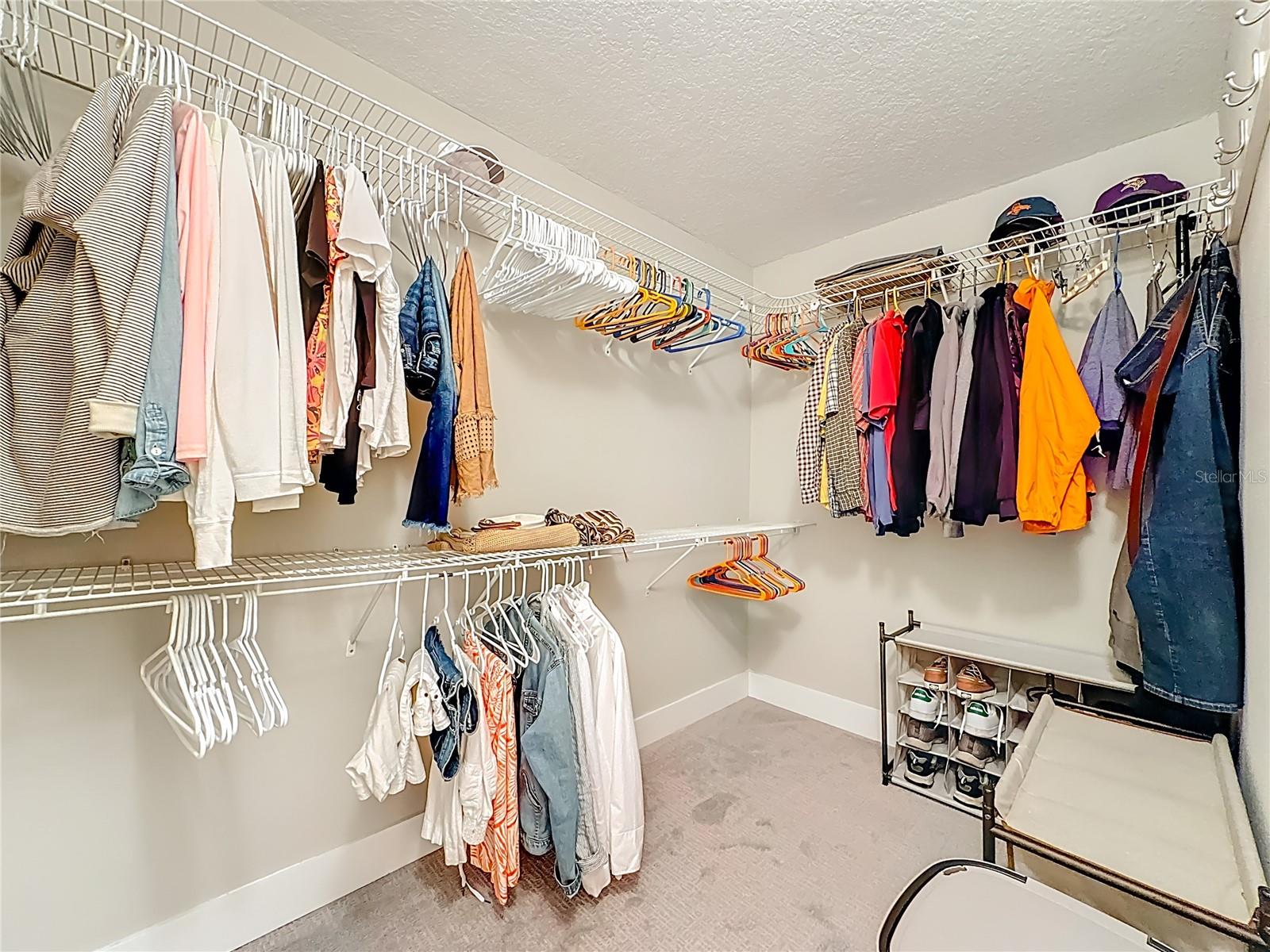 The primary bedroom has a walk-in closet with lots of space!