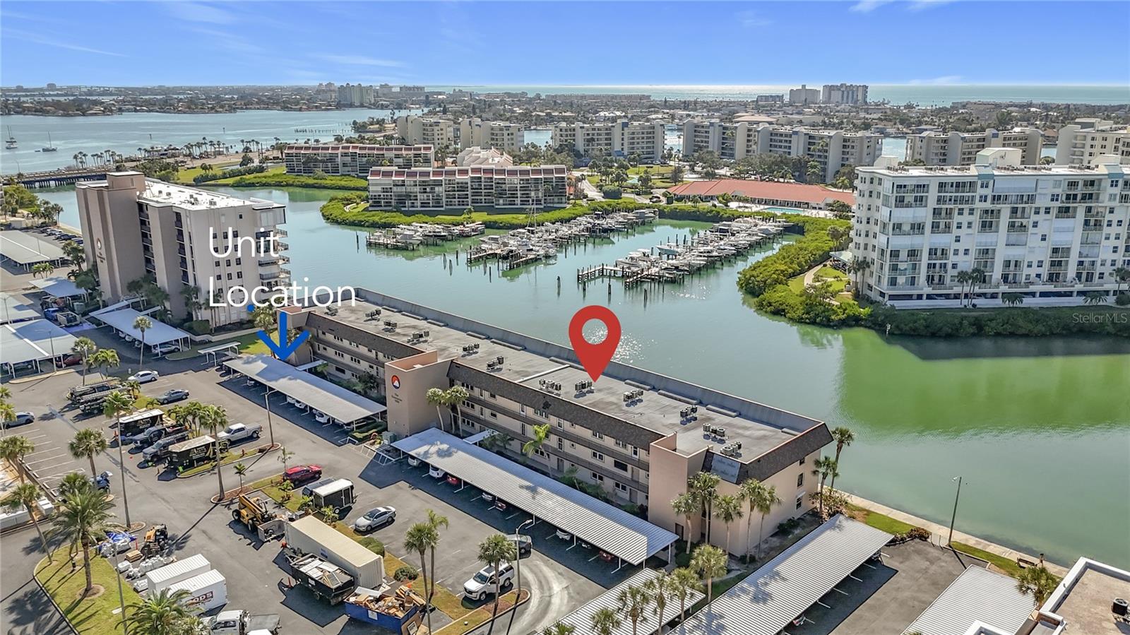 This aerial shows where the unit is located in the Enterprise building