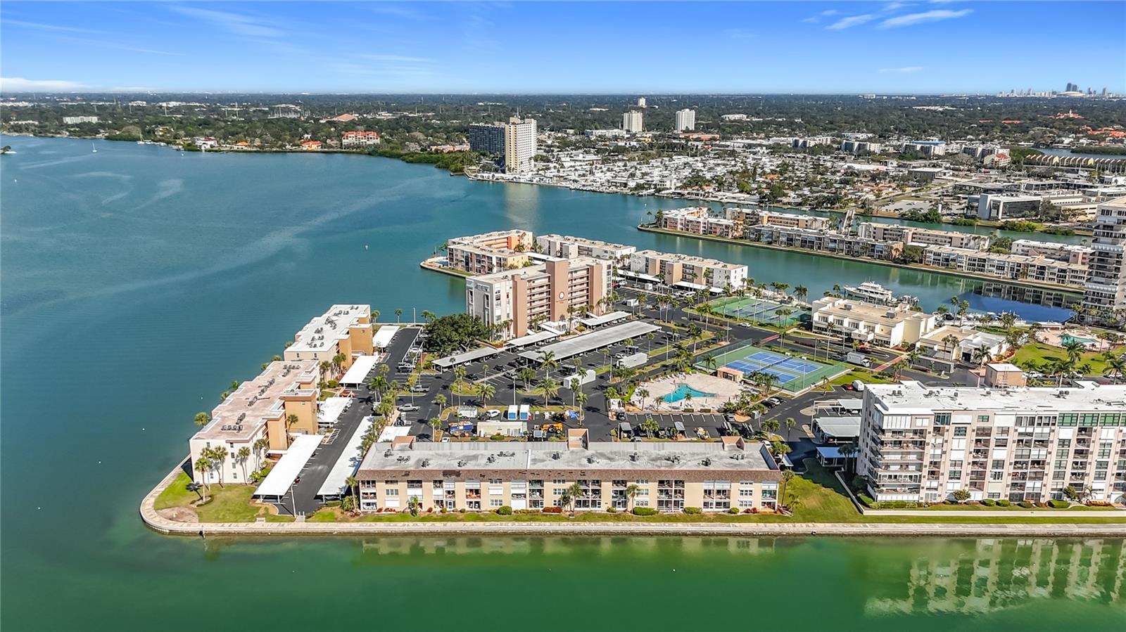 This is a nice aerial view of the back of the Bay Island community with the Enterprise building right in front.
