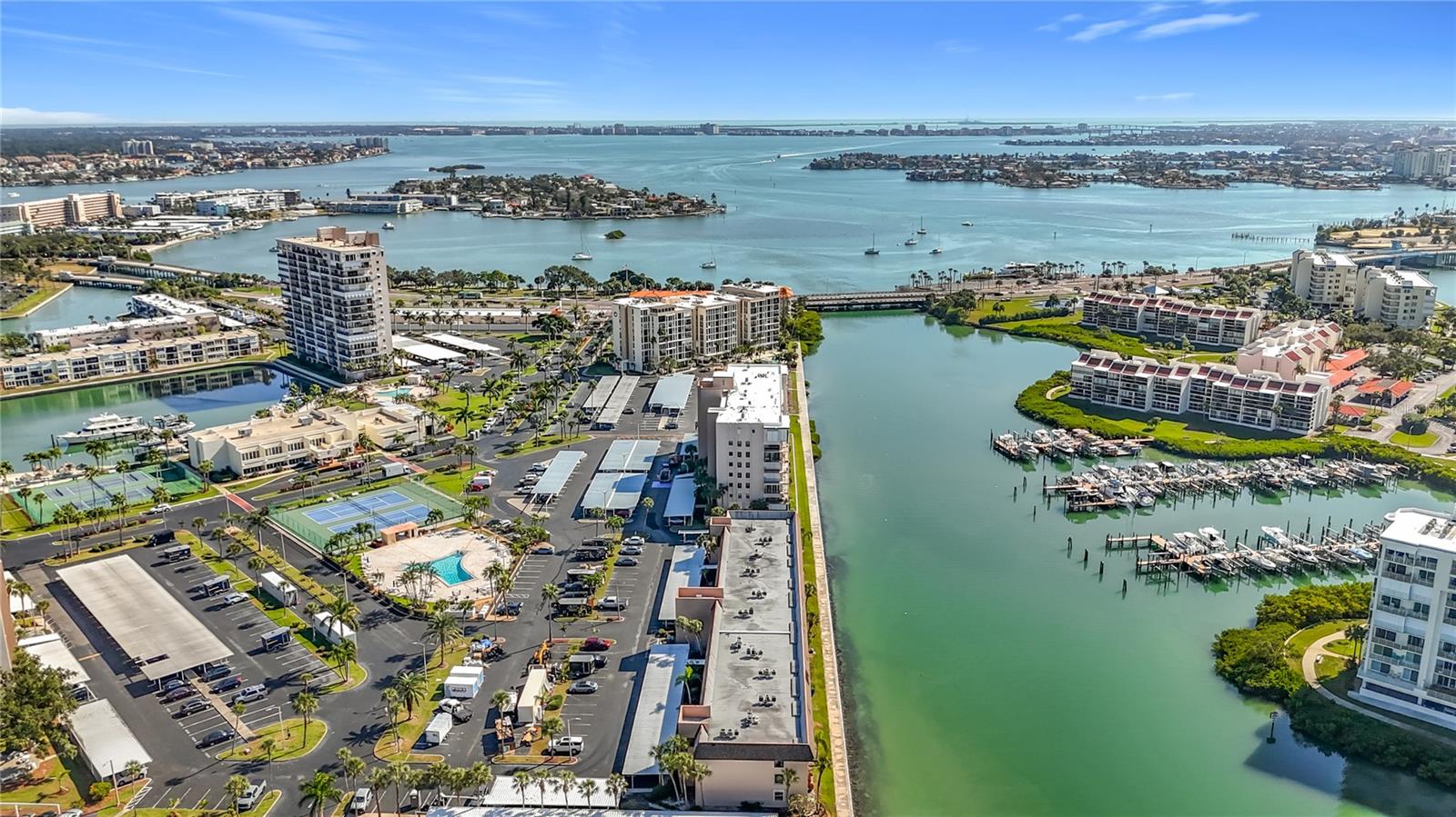 This is an aerial view looking out to the Intercoastal Waterway