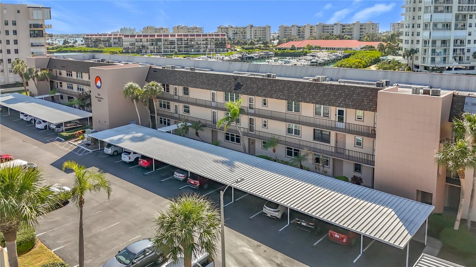 This aerial shows the front of the Enterprise building.