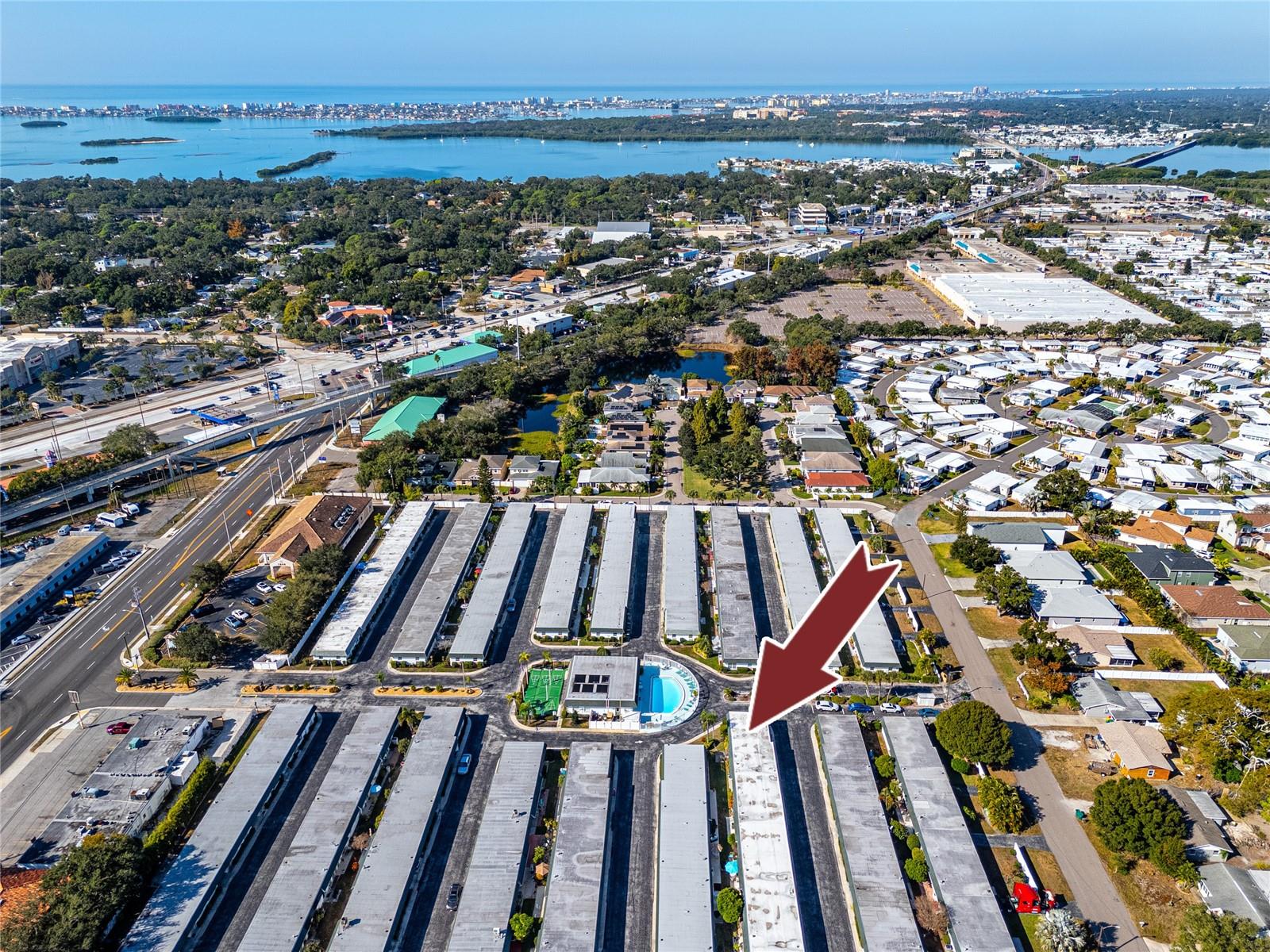 Tyrone Villas. Note proximity to beaches. Arrow shows location of unit.