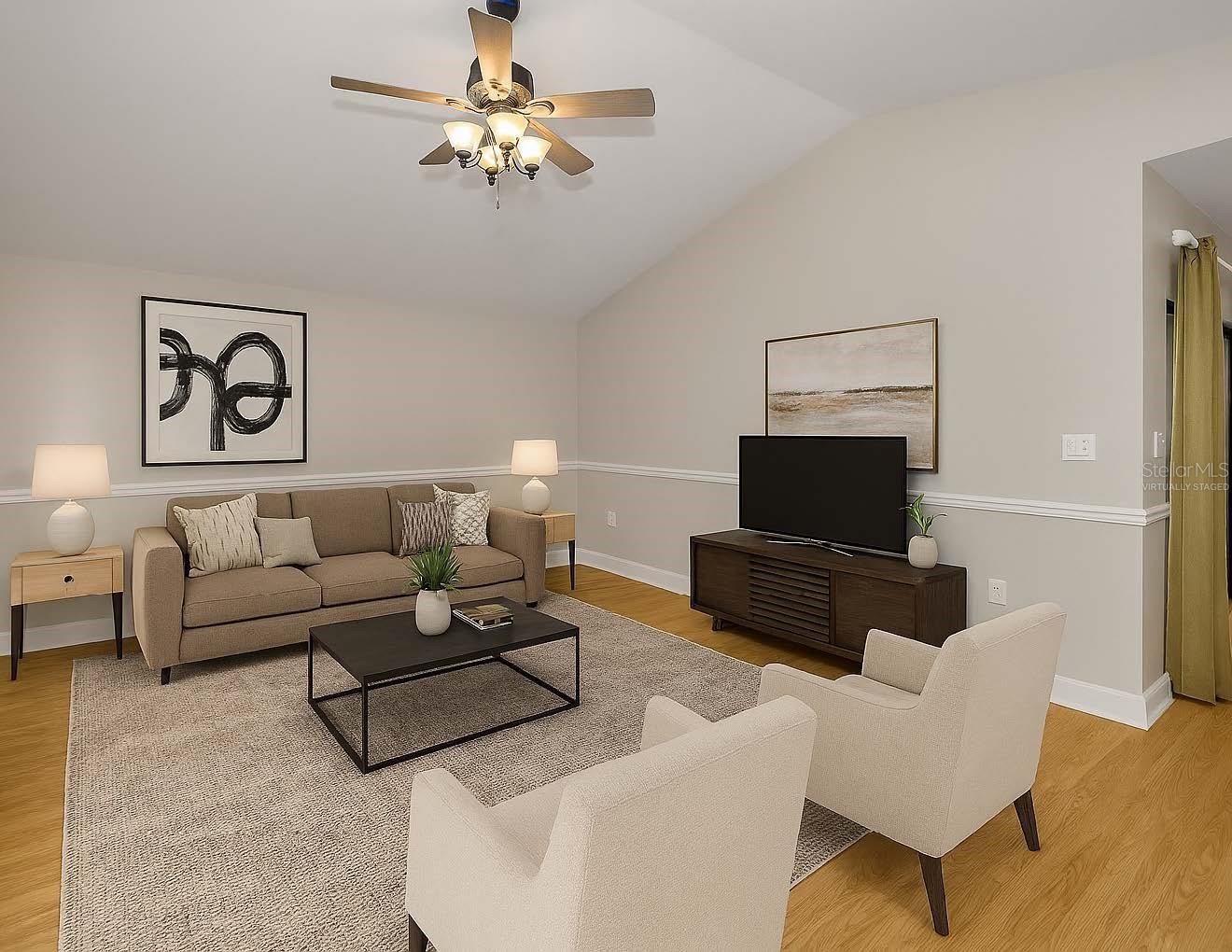 Family Room virtually staged