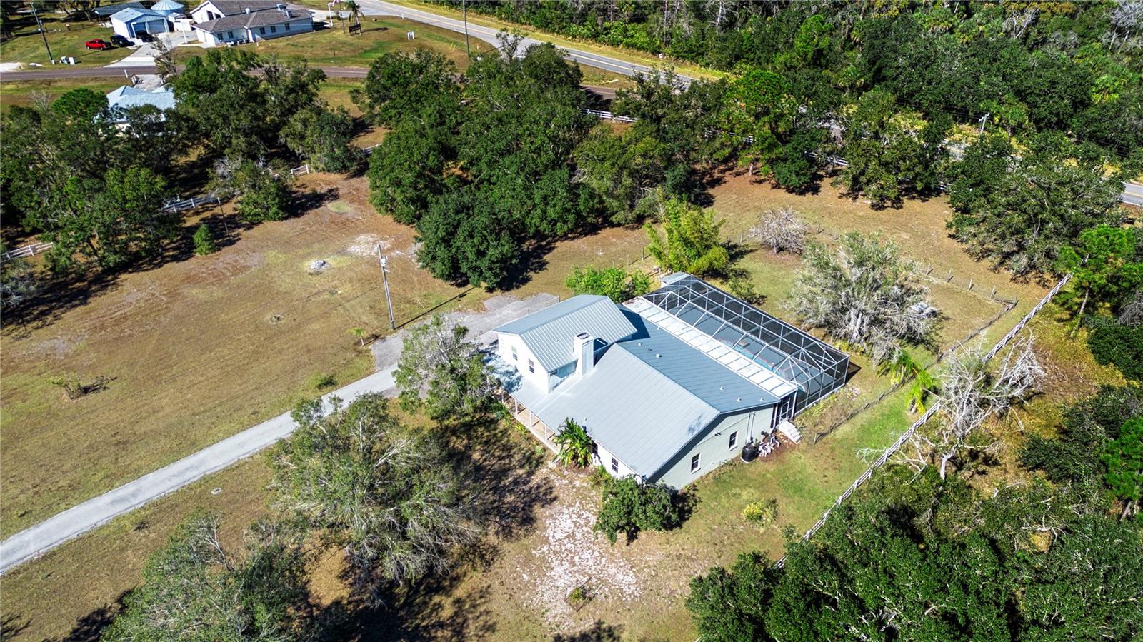 Nice areal view of both paecels