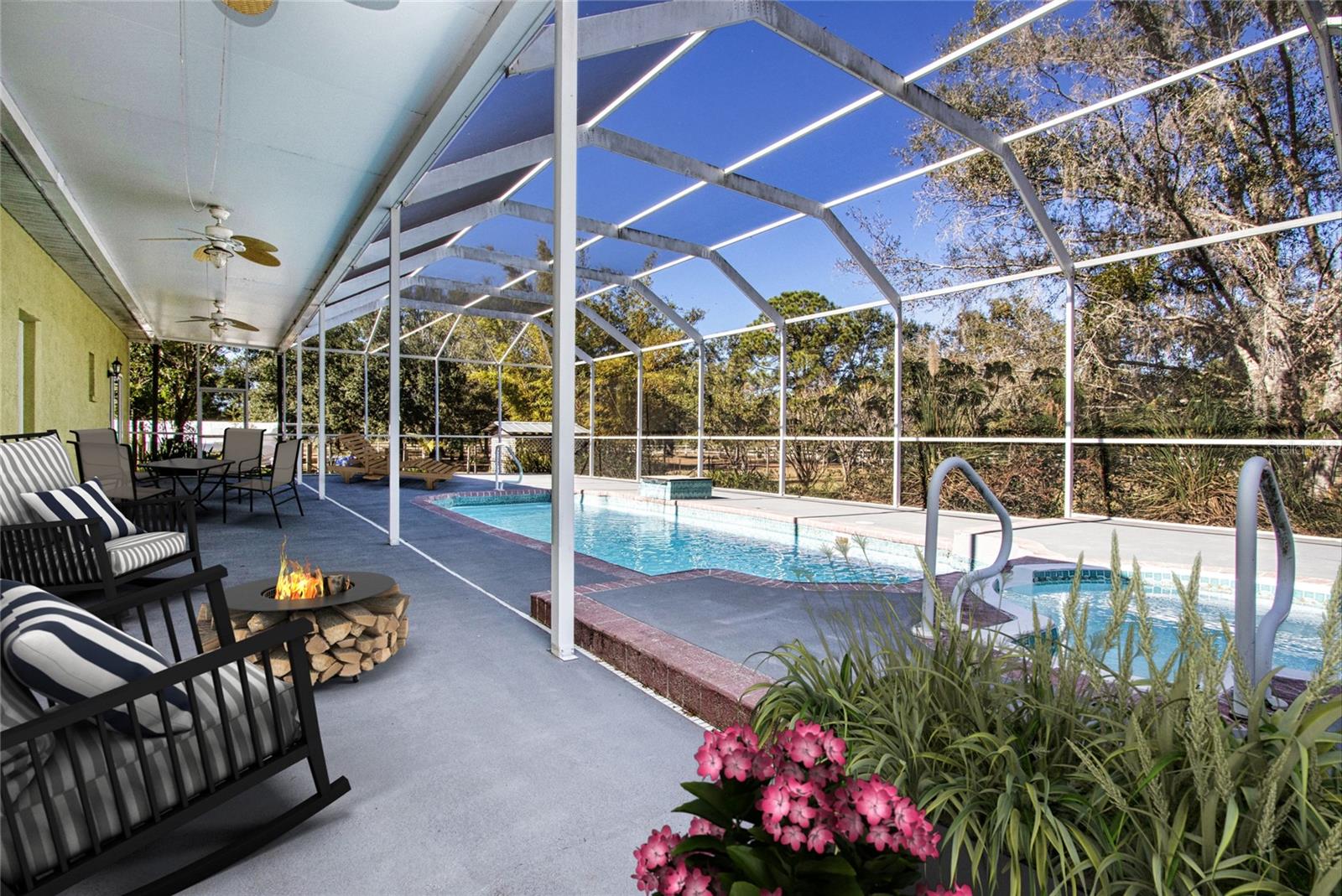 Stages furniture 0n pool deck