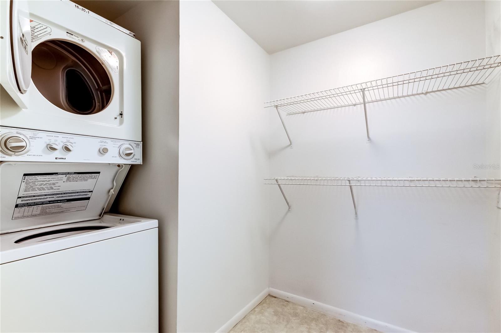 Laundry Room w/built-in shelving
