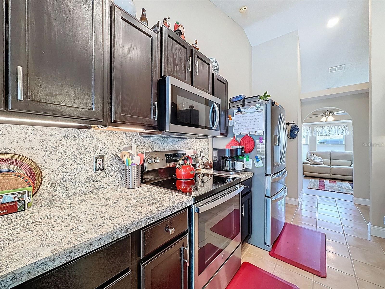 Check out all the cabinets & the easy care backsplash!