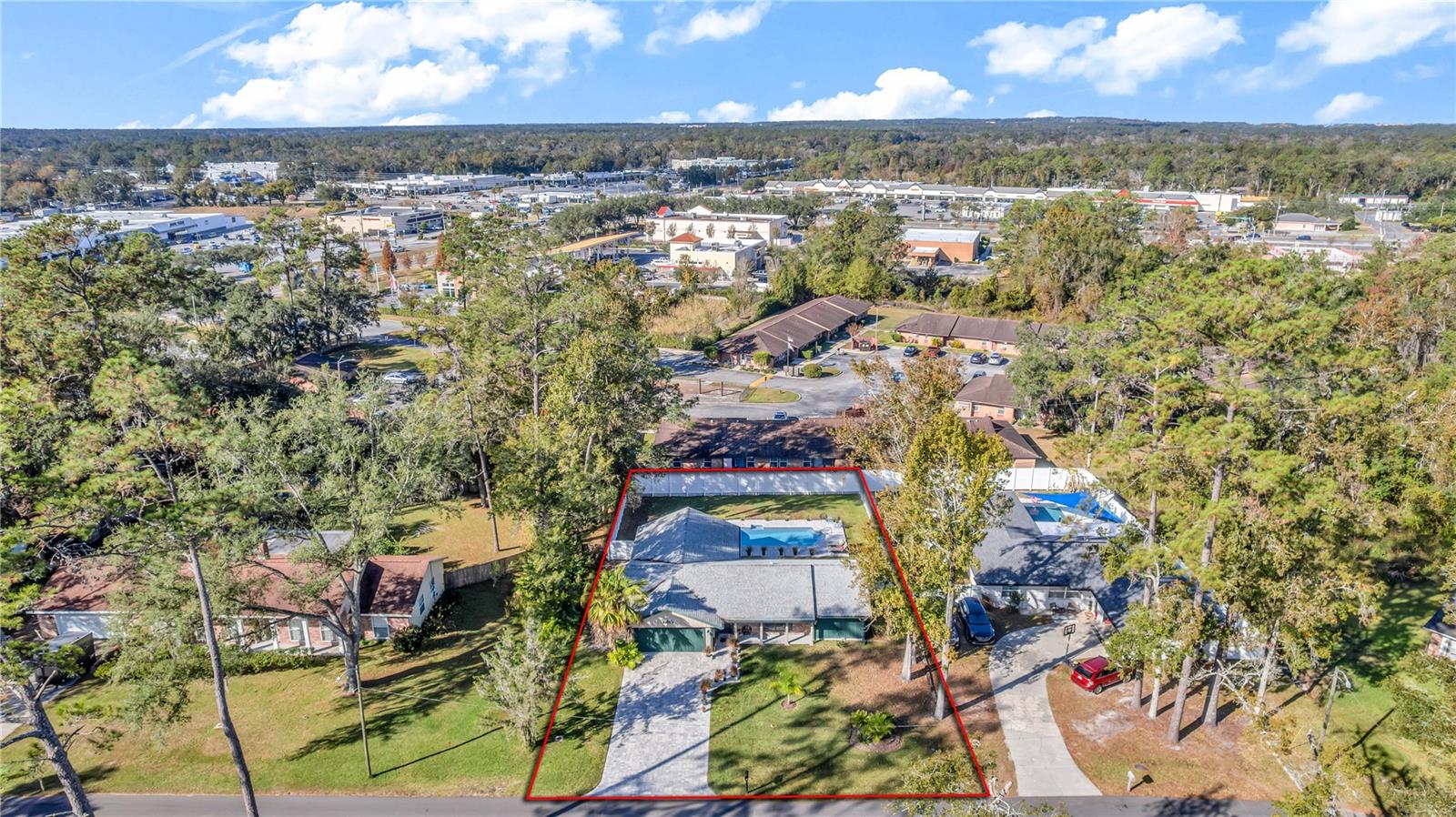 Aerial view of front of house