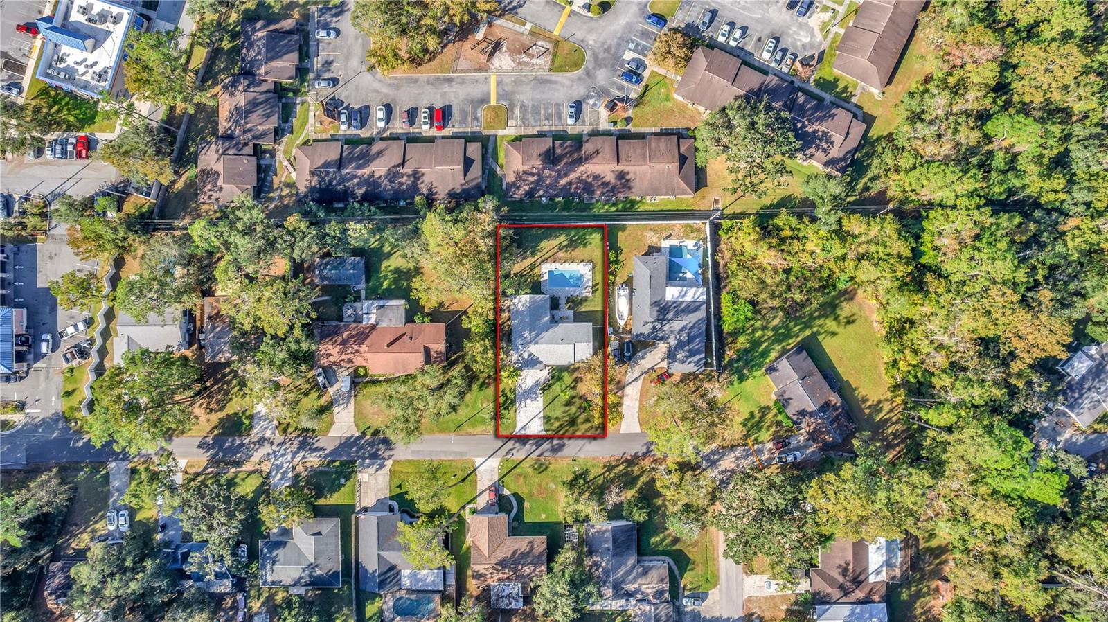 Aerial view overhead layout and surroundings
