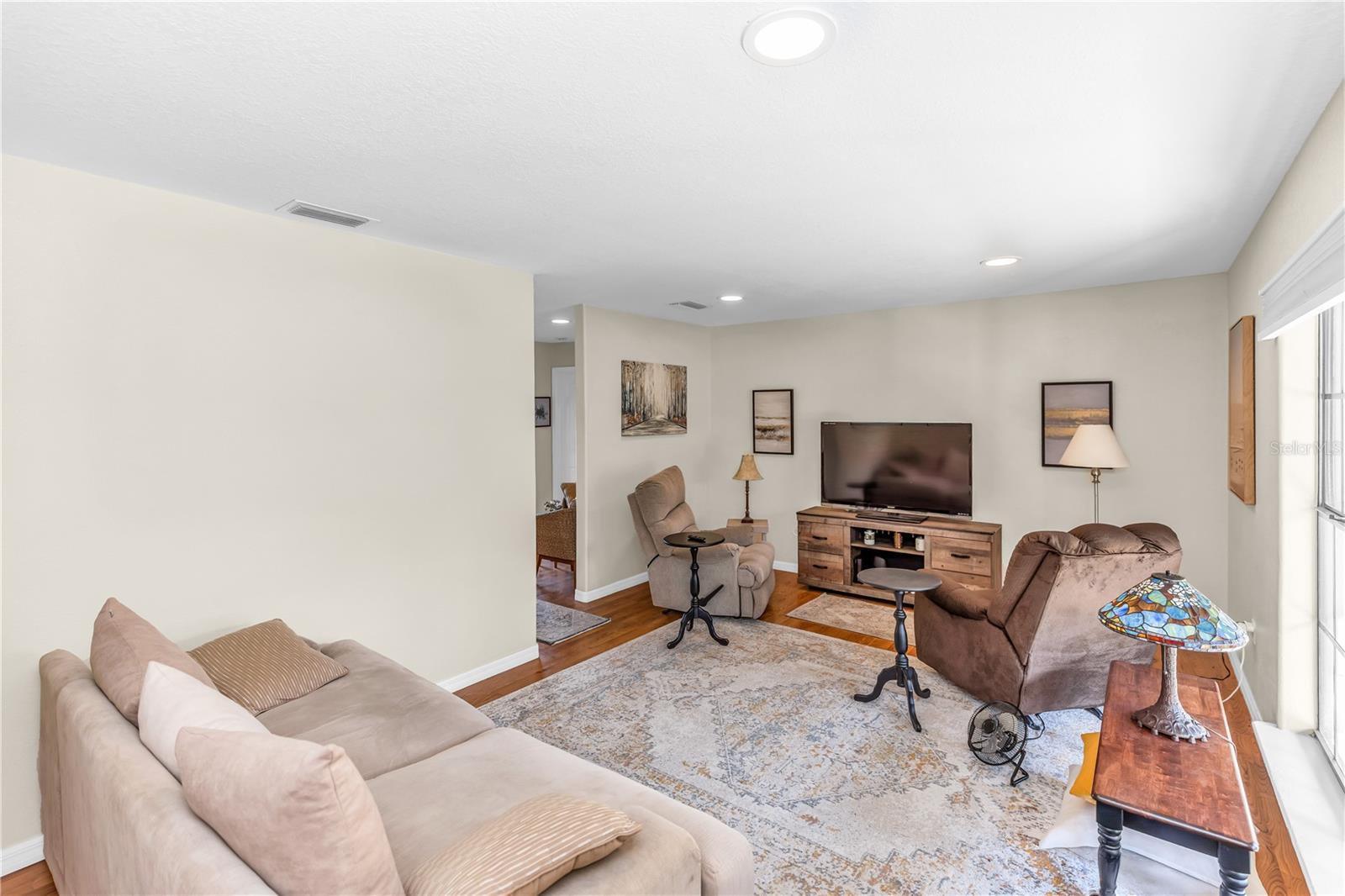 Entryway view of living room