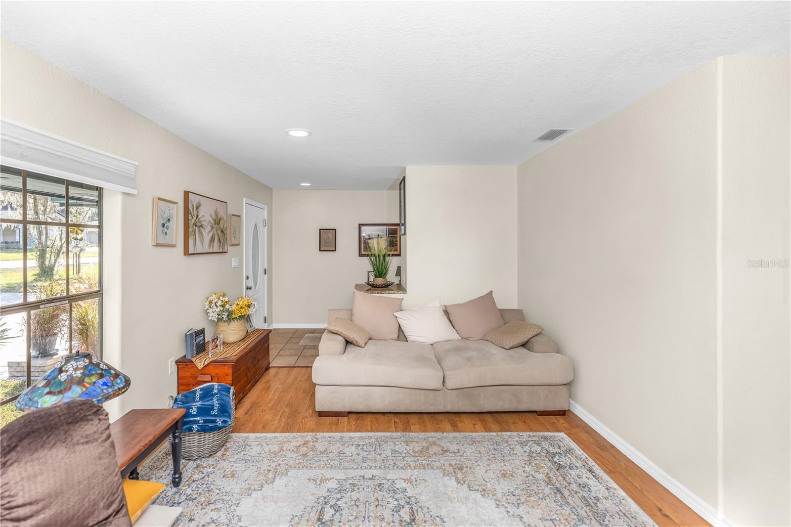 Living room with front yard view
