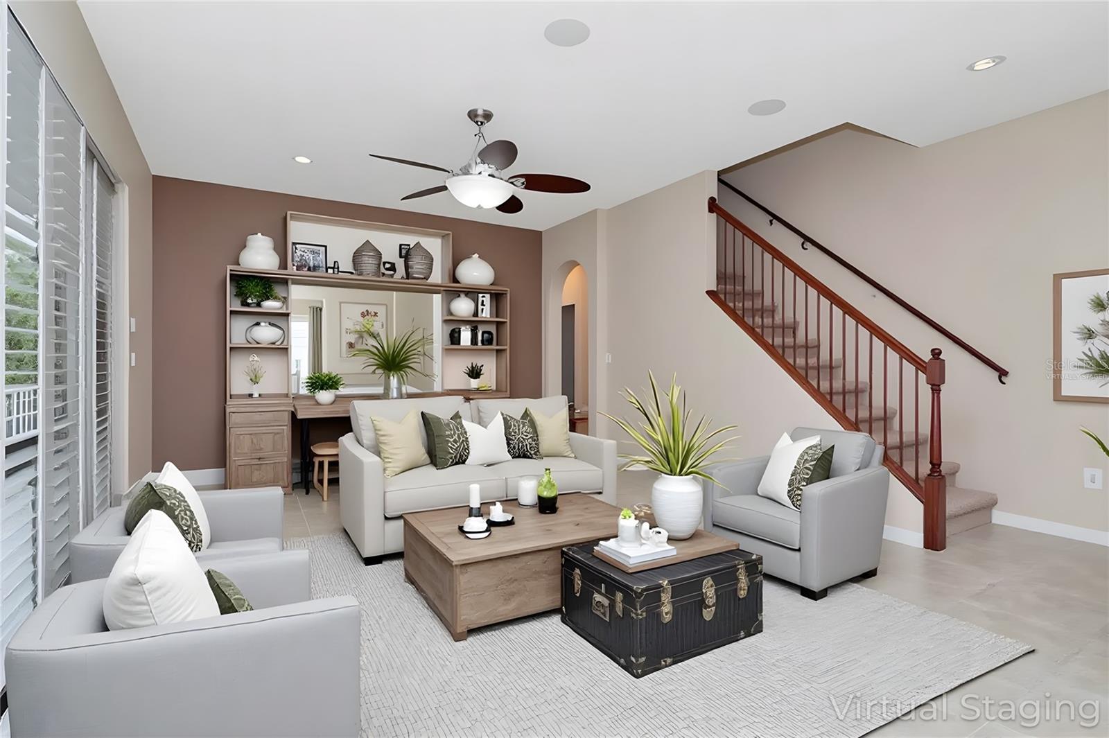 Family Room Virtually Staged