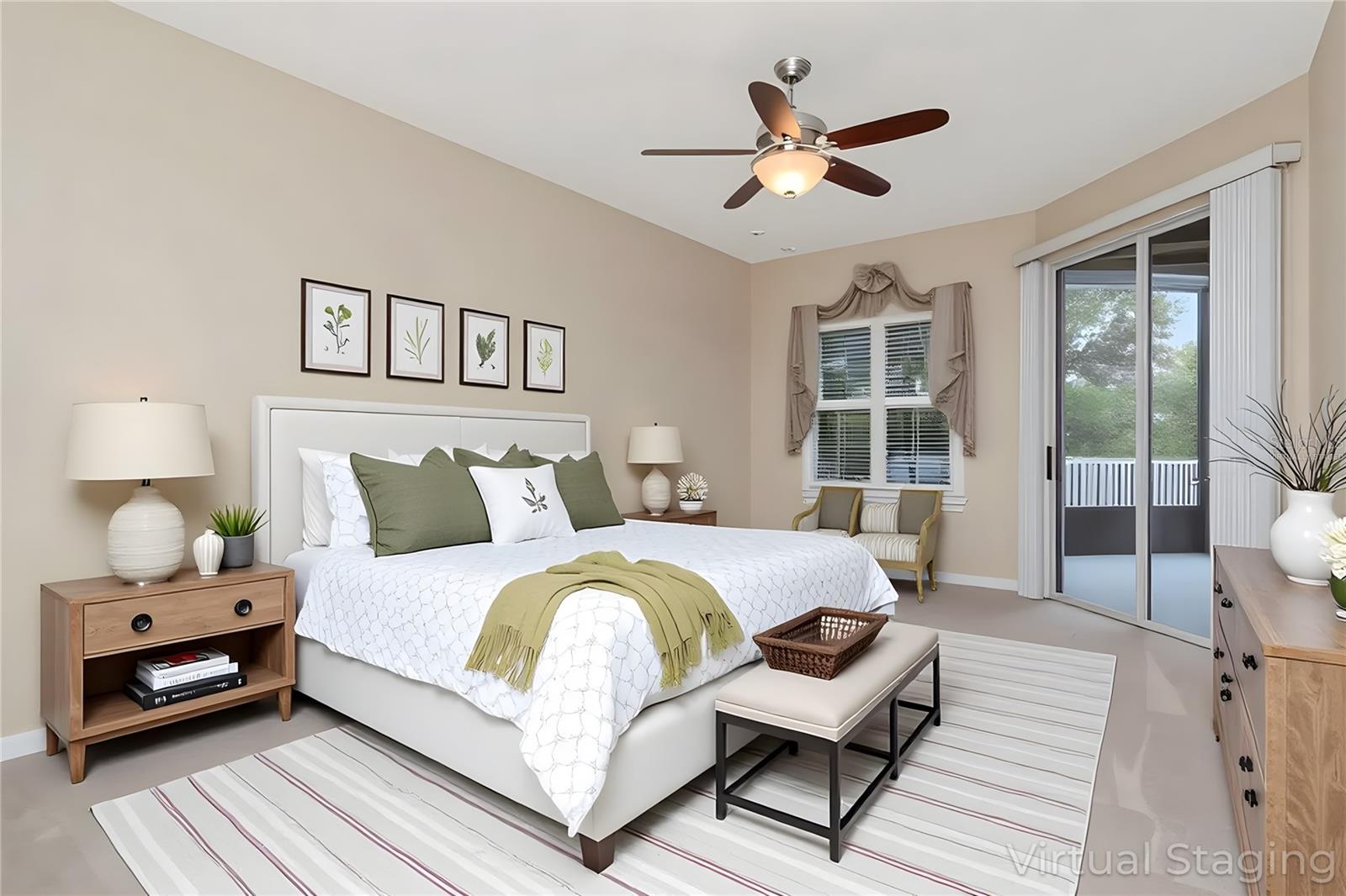 Primary Bedroom Virtually Staged