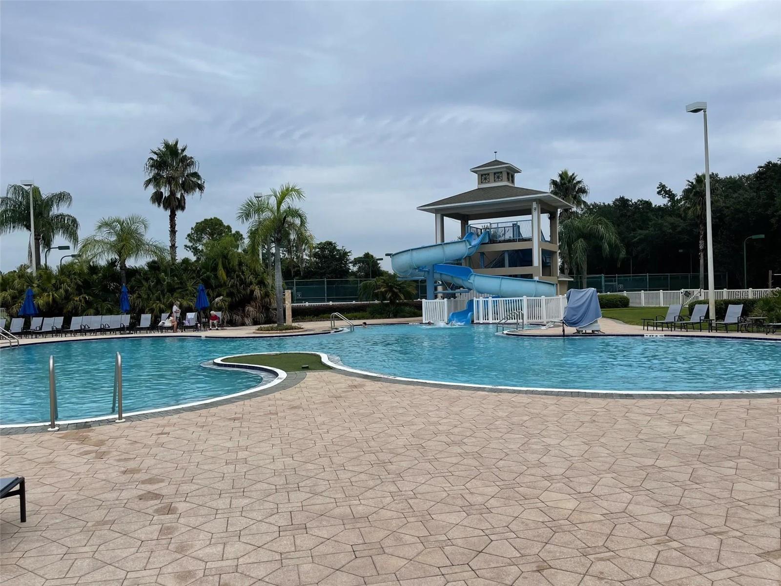 Two story water slide at the Heritage Isles Pool