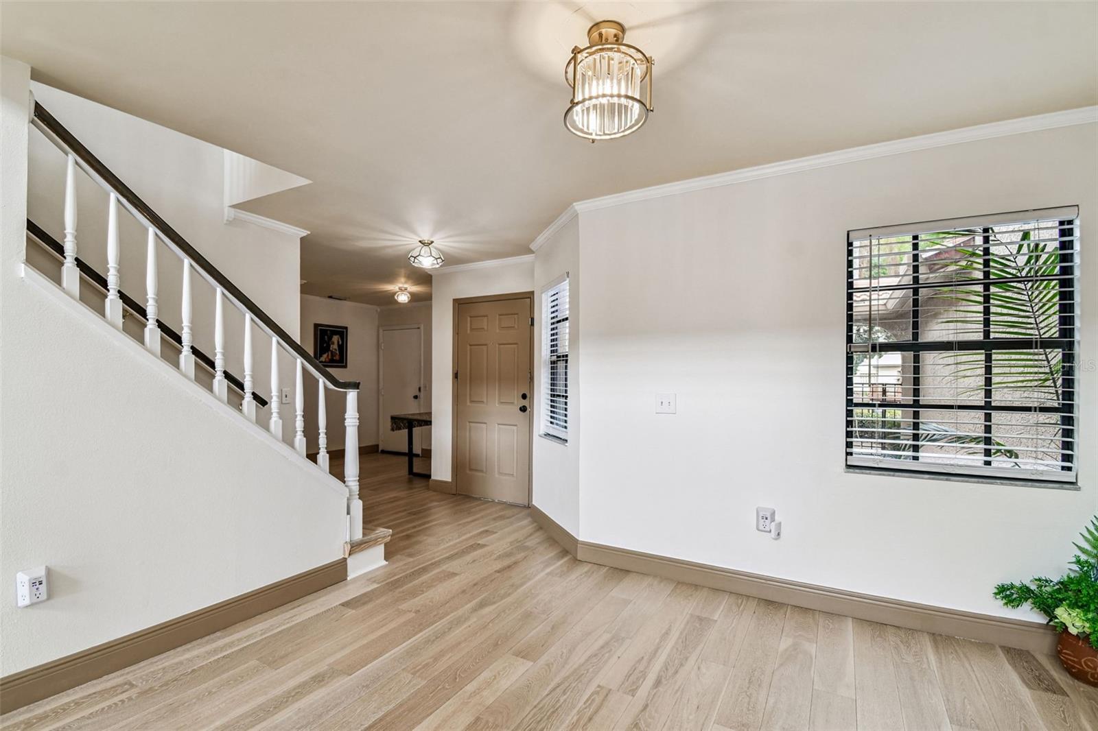 From living looking at the entry door.