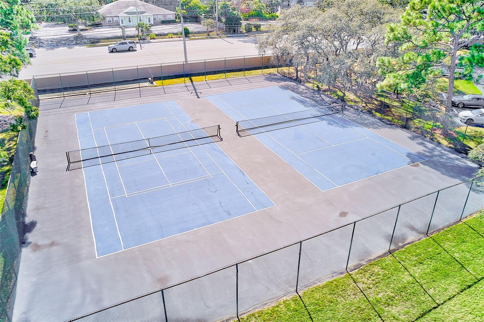View of tennis court