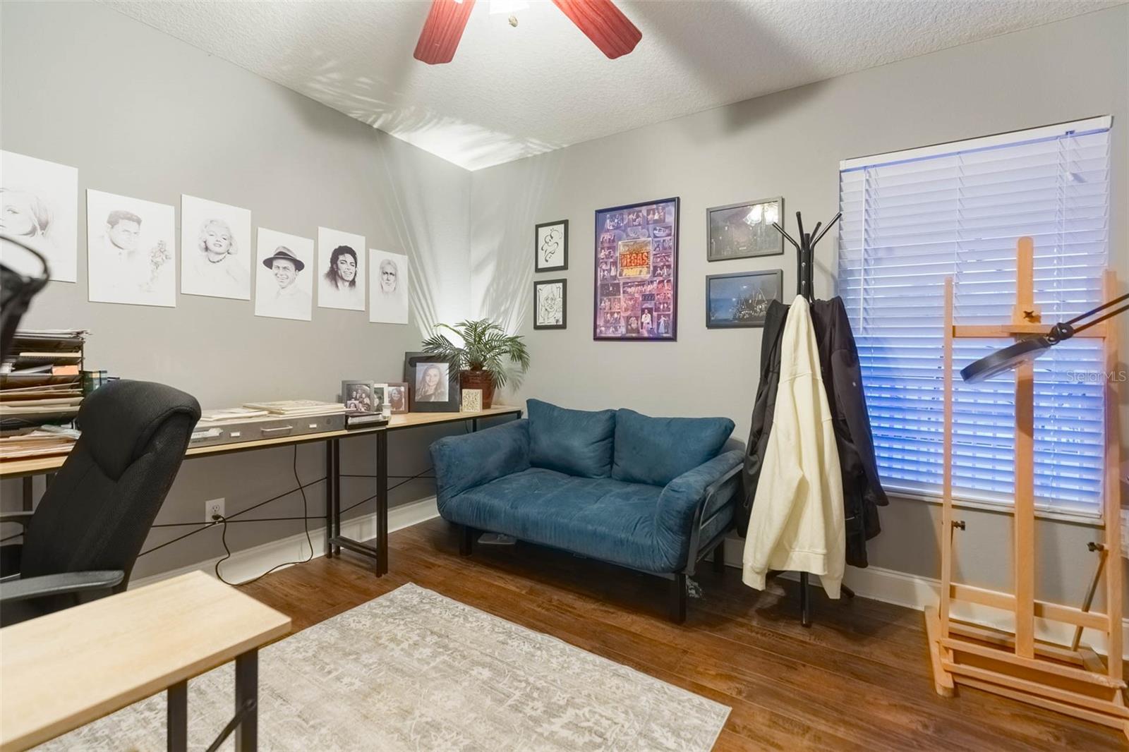 Bedroom #3 upstairs, currently being used as office #2