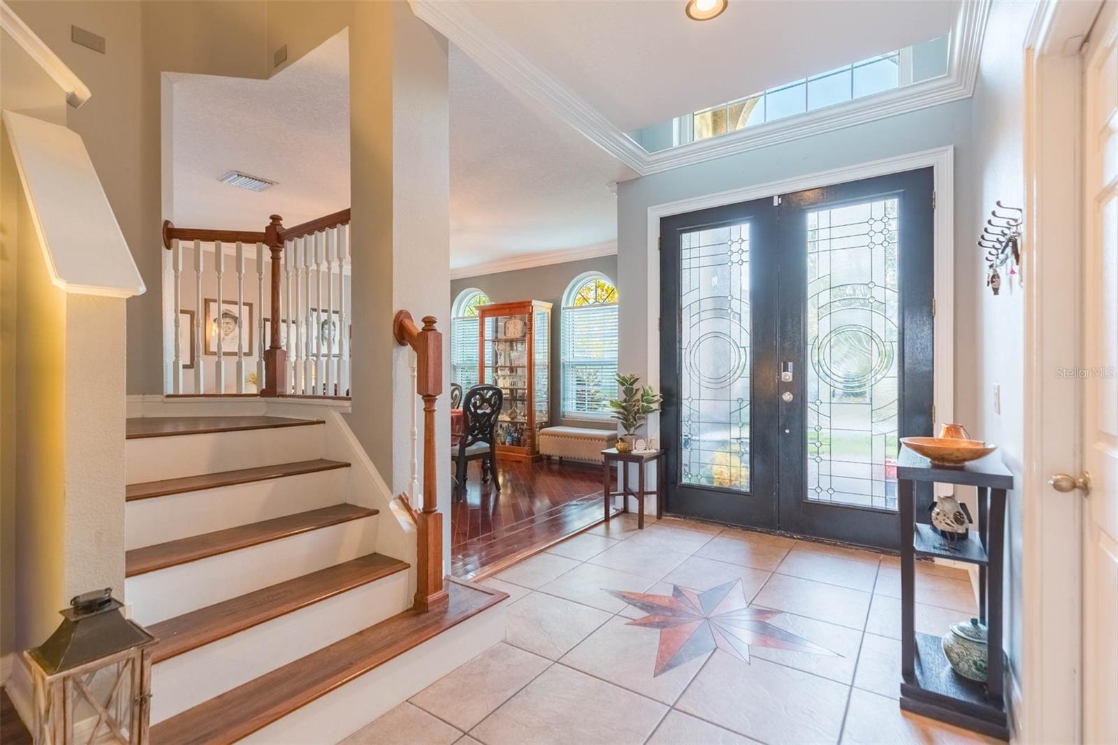 Formal curved staircase