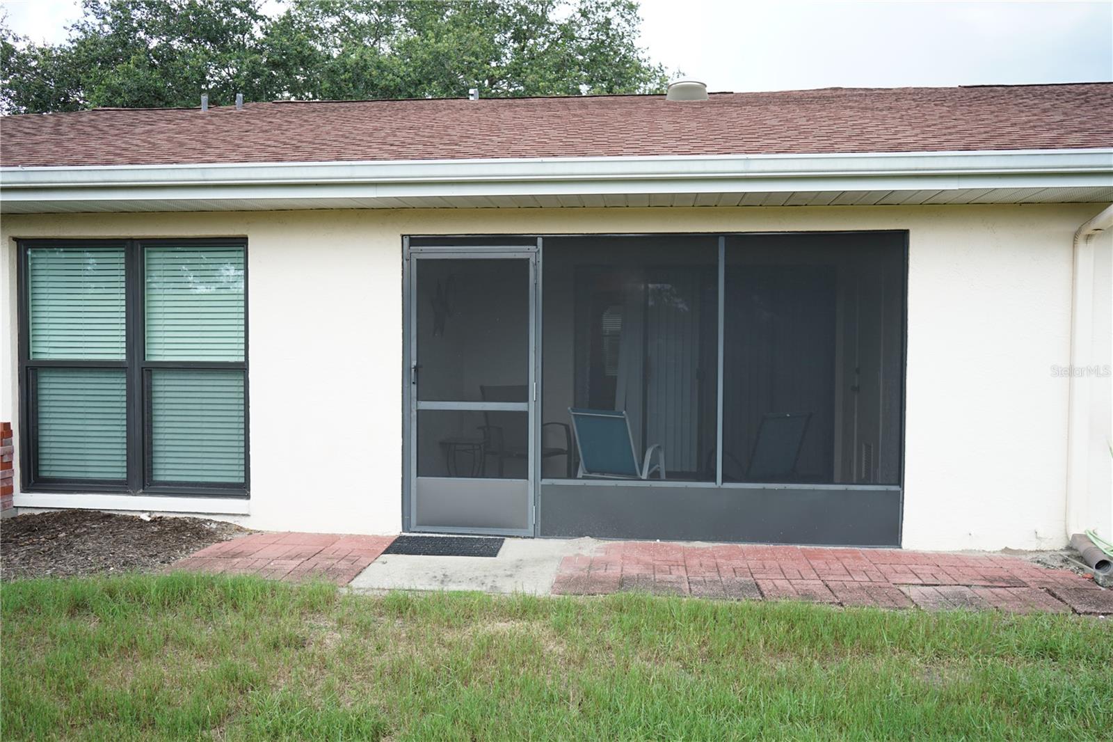 screened porch and patio