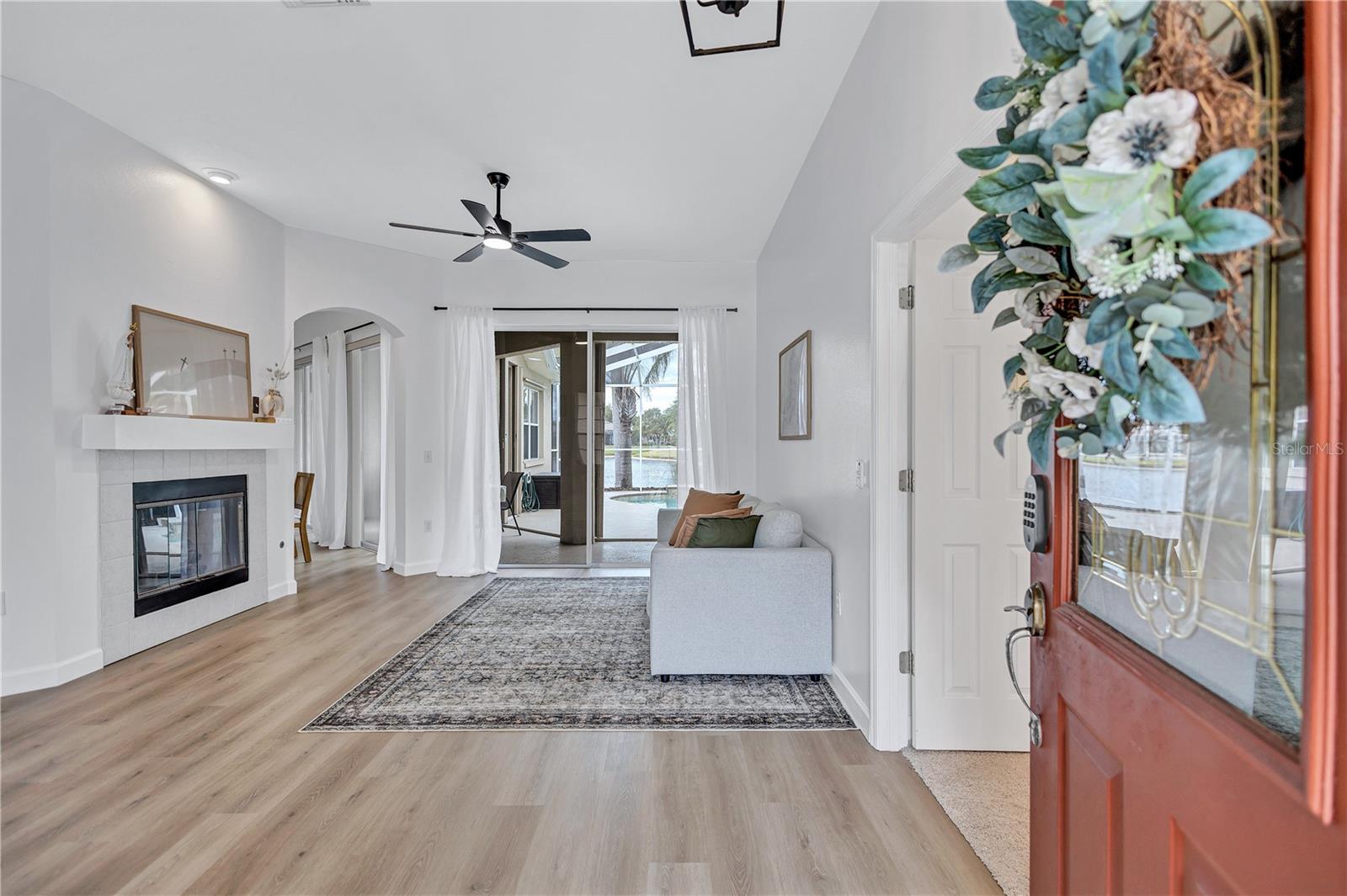 Front Door Entrance view into formal Living room