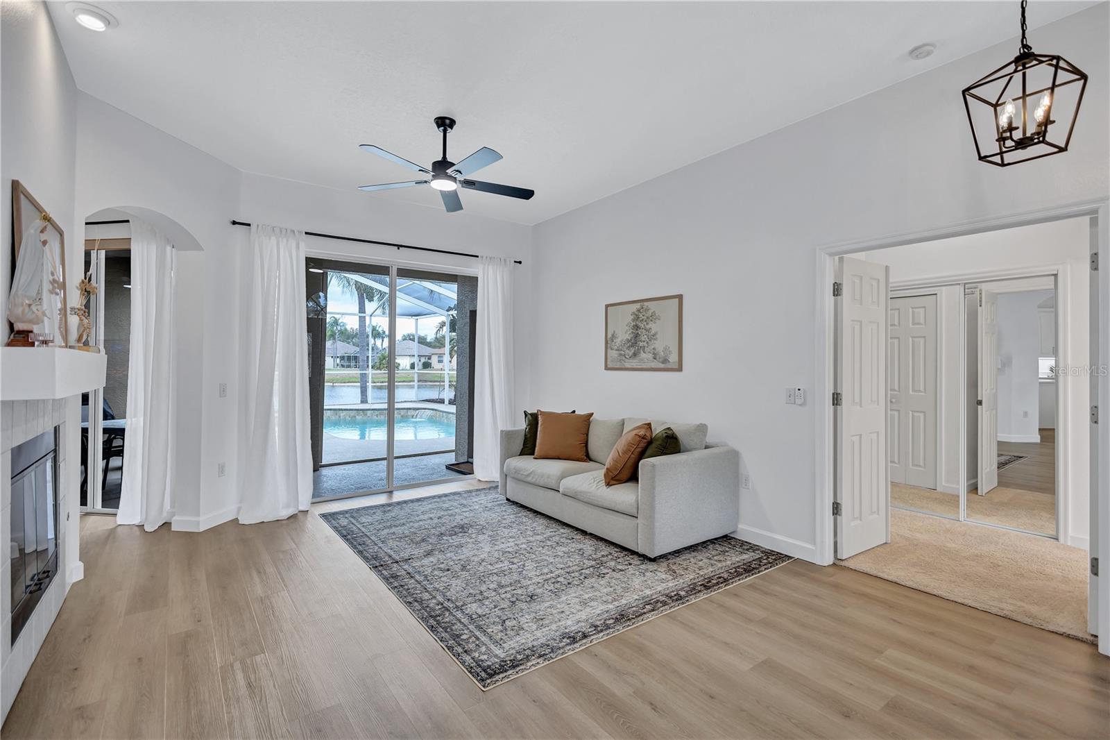 Pool & Pond view from Living Room