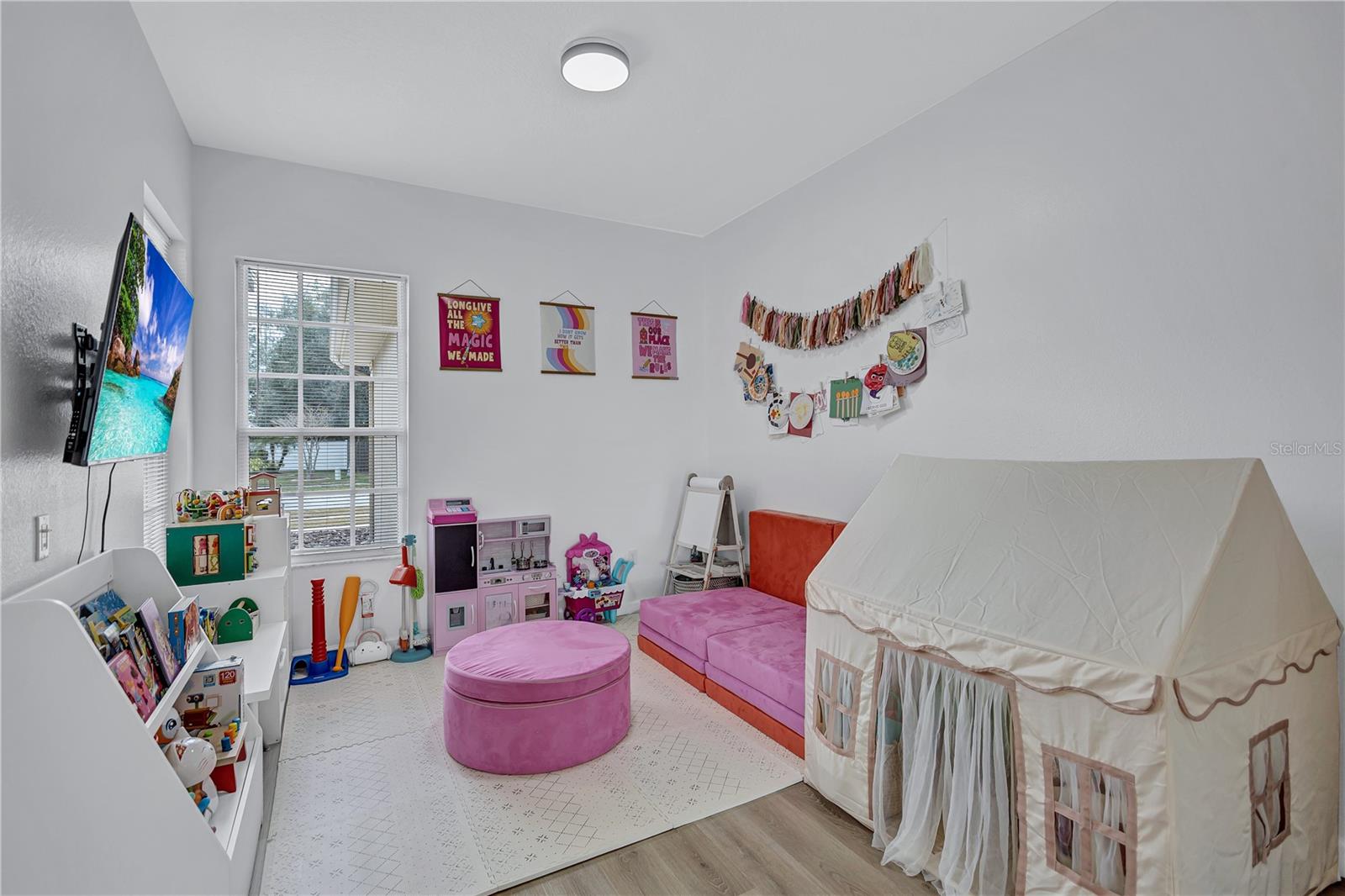 Wonderful Formal Dining Room area off formal living room used as play area for the young princesses.