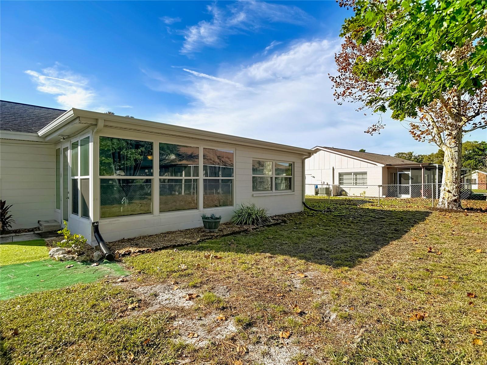Fully fenced backyard