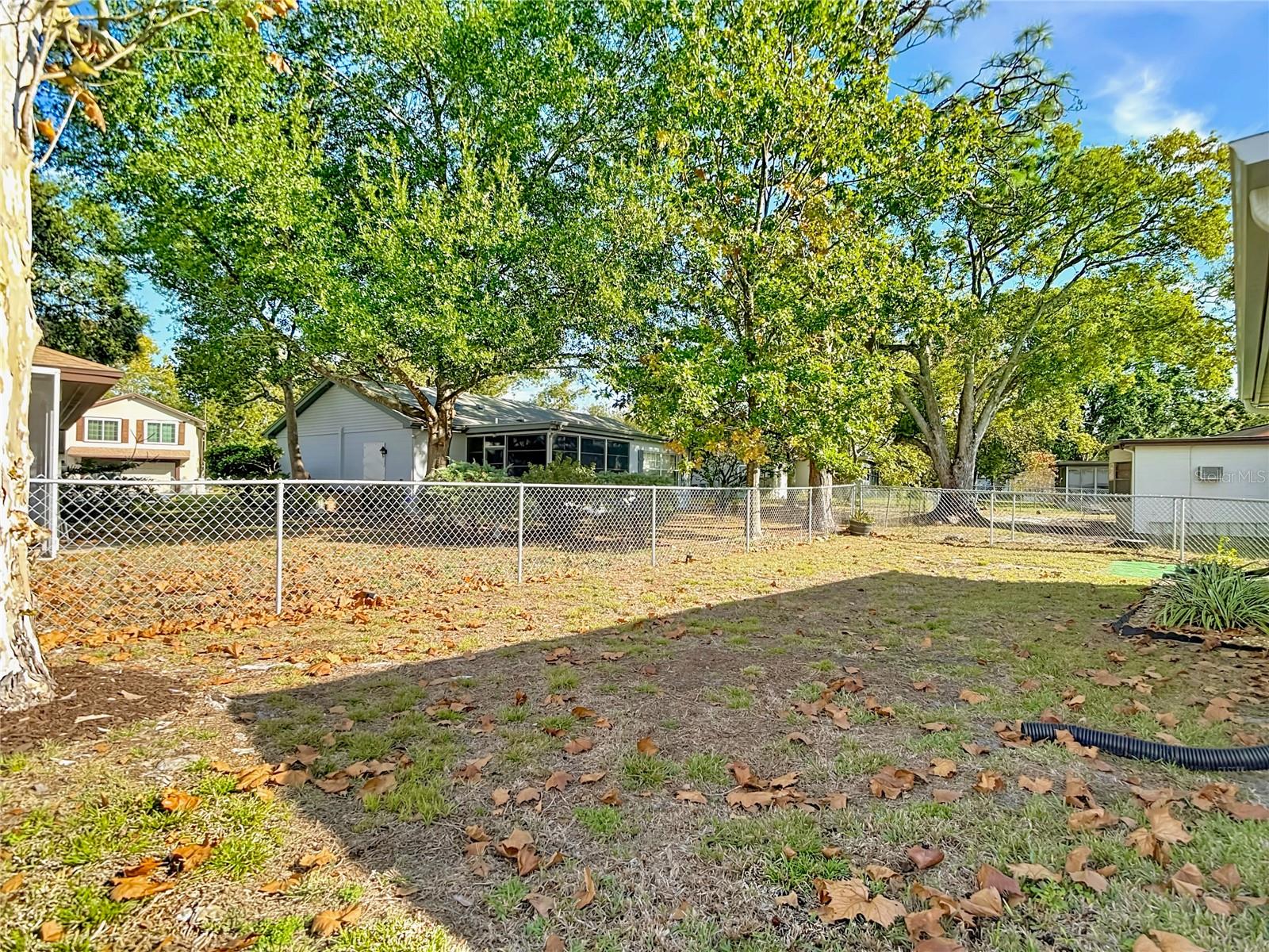 Fully fenced backyard