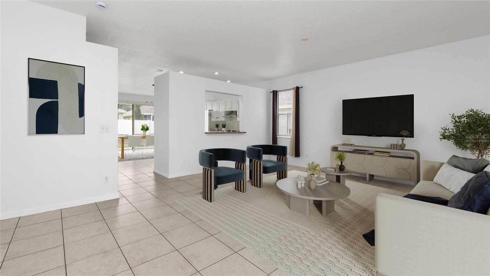 Virtually Staged Living Room/Great Room