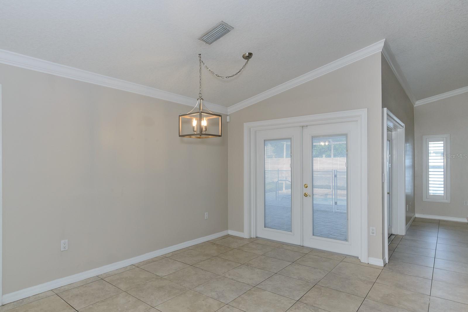 Dining room with french doors