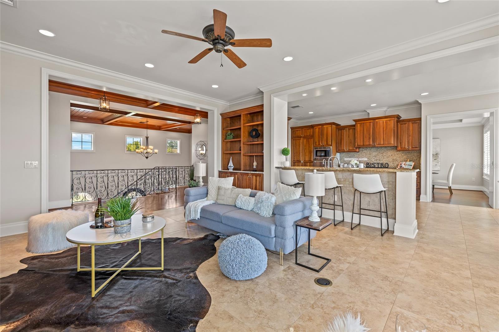 Living Room flow into Kitchen.