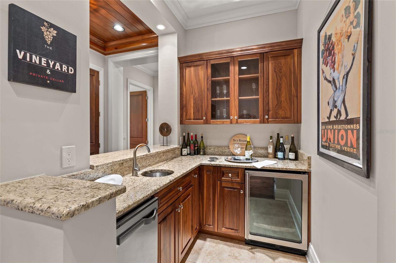 Butler's Kitchen with ICE MAKER!, refrigerator, prep sink and storage.