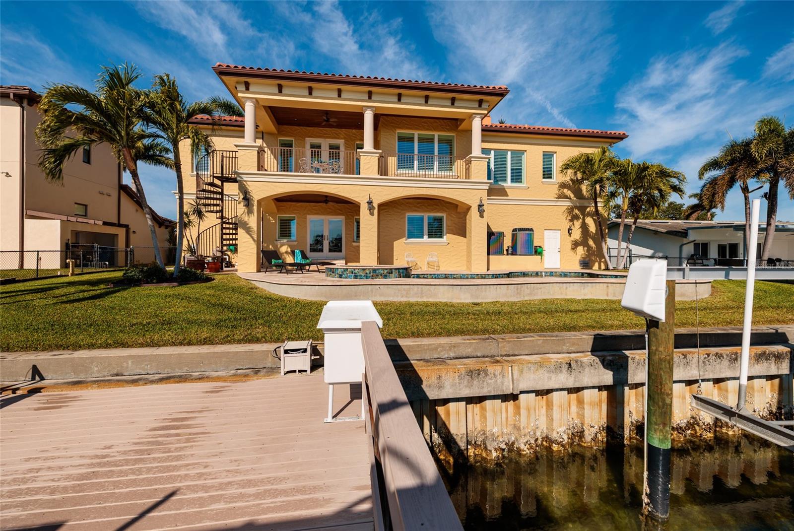 Double Sea Wall and elevated lot PLUS retaining wall for pool. Rising water...not a problem!